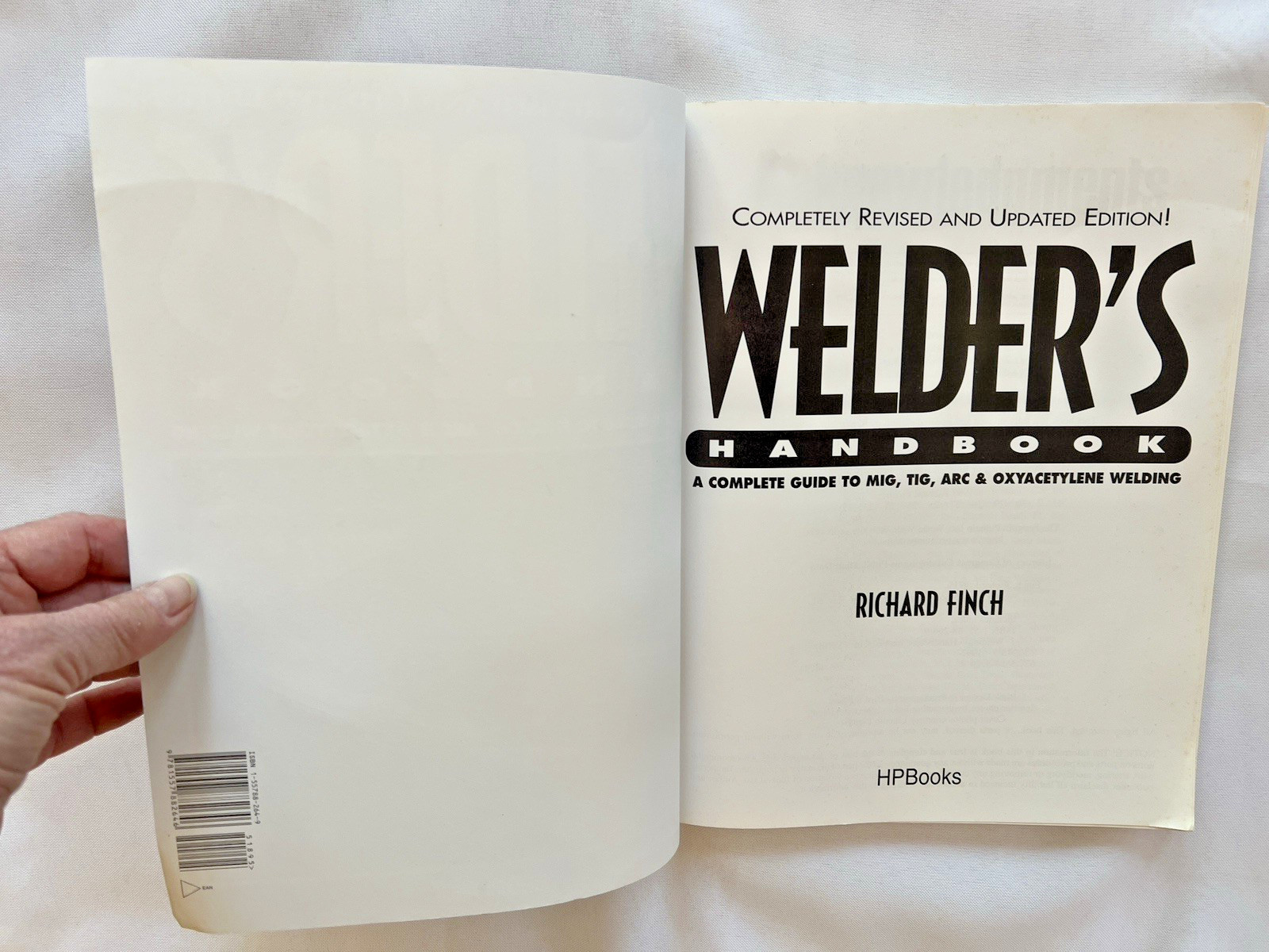 Welder’s Handbook Complete Guide MIG TIG Arc Oxyacetylene Welding Finch Revised