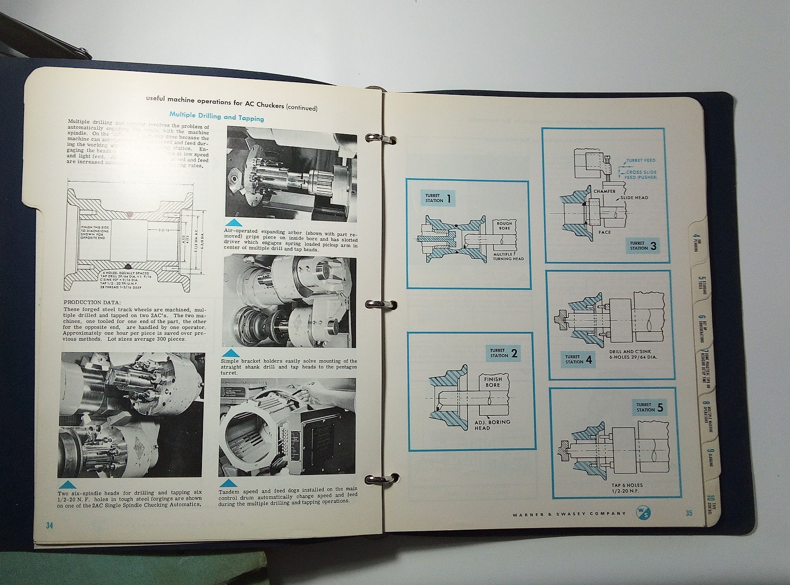 1960’s Warner & Swasey Ohio Manual Handbook Lot of 7 + Starrett Catalog #27 and
