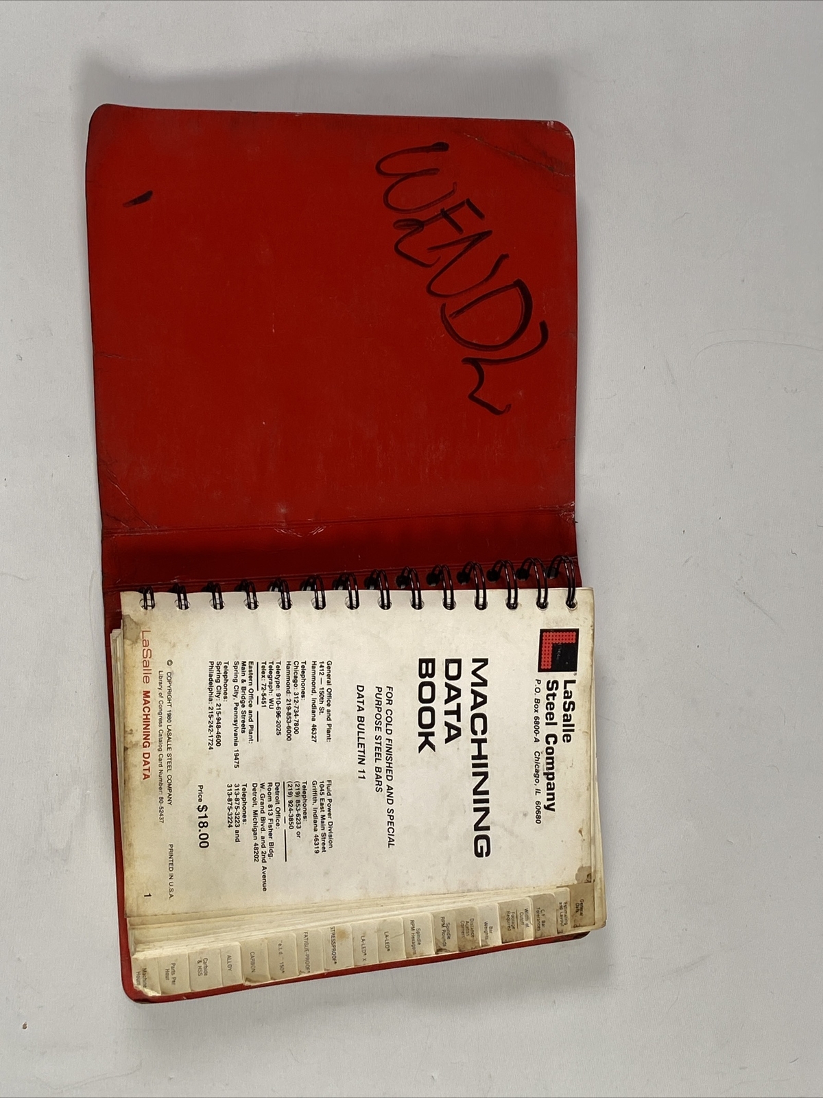 LaSalle Machining Data Book 1980 LaSalle Steel Data Bulletin 11