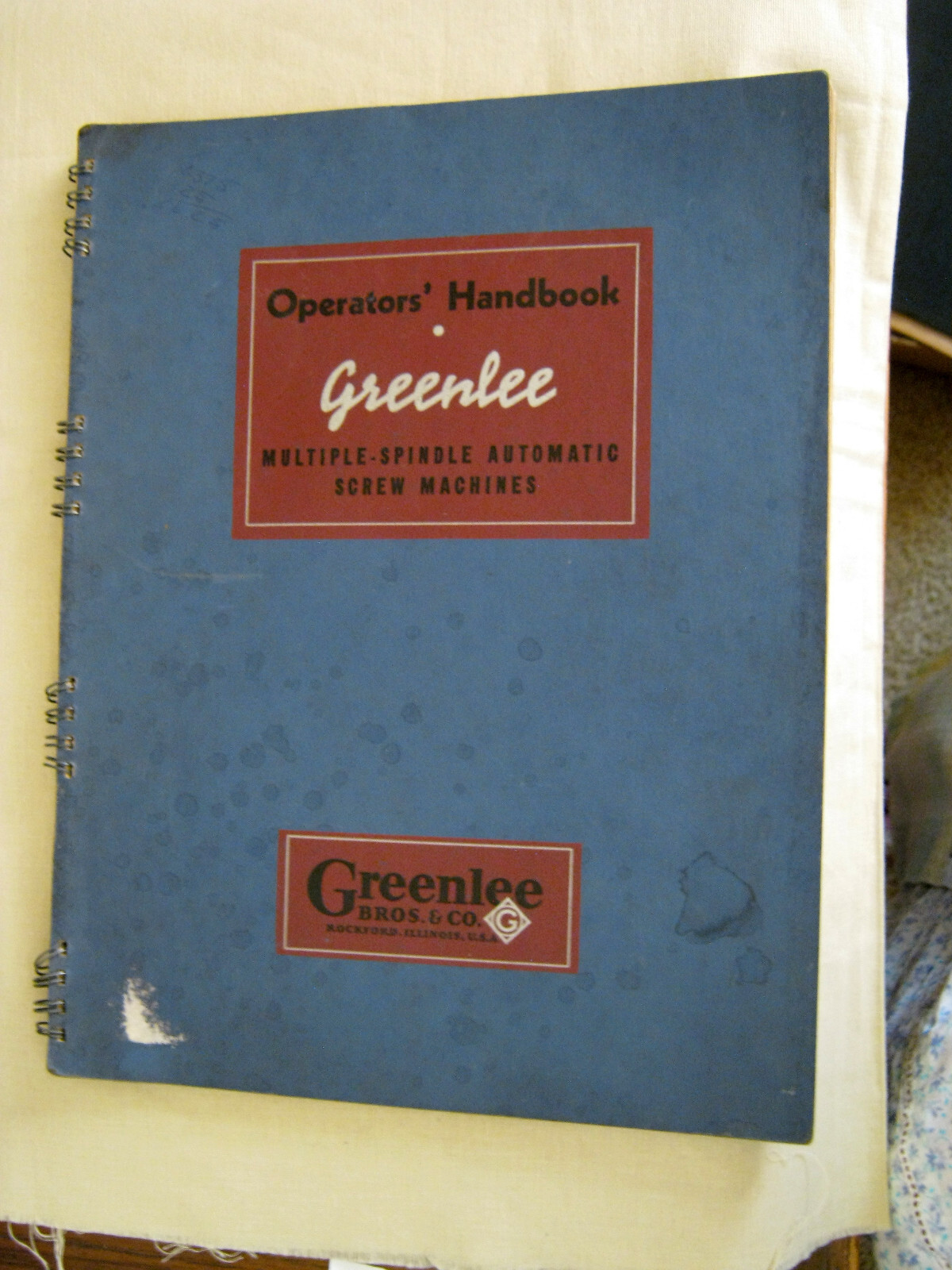 1940’s GREENLEE Rockford IL Automatic Screw Machine OPERATORS 70 Page HANDBOOK