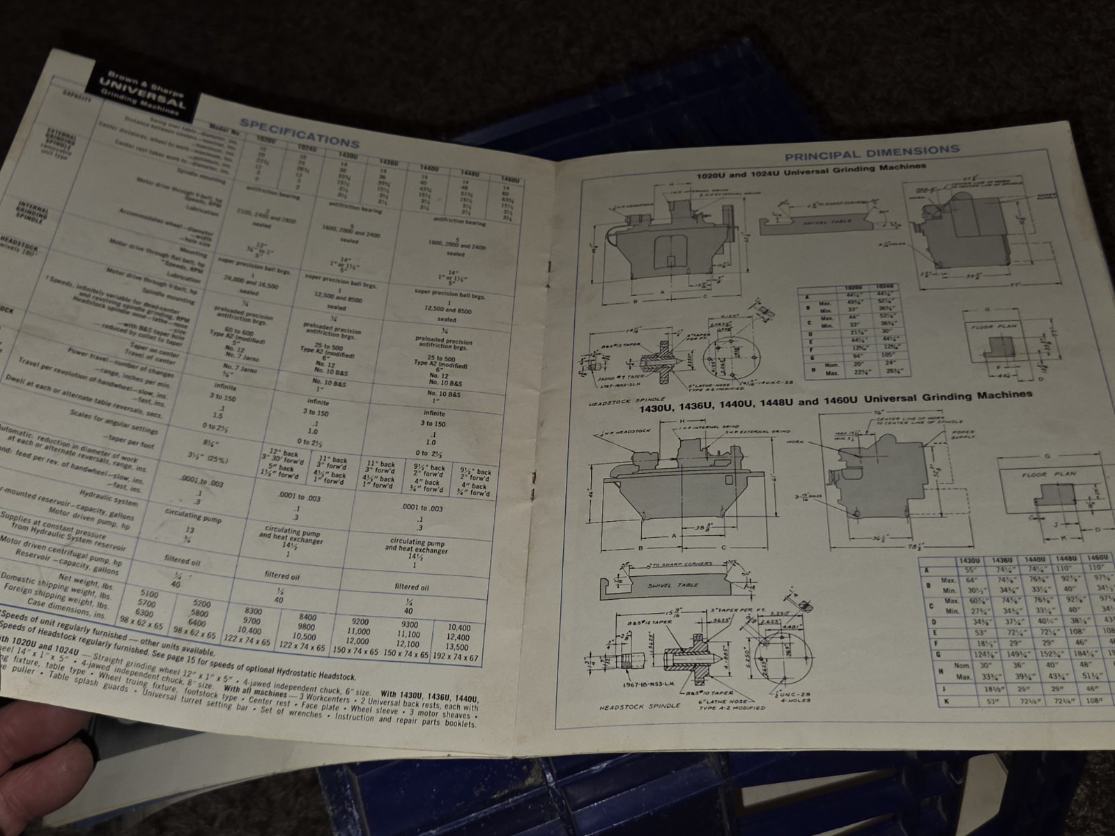Brown And Sharpe Universal Grinding Machines 1020 1460u Sales Catalog Book VTG