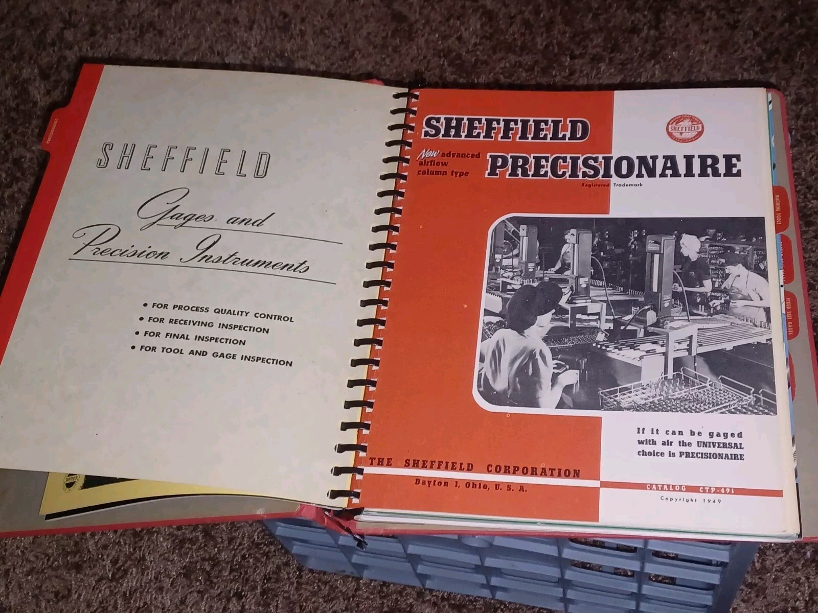 Sheffield Corporation Dayton Ohio SALES BOOK CATALOG LOT gages Machine Tools WW2