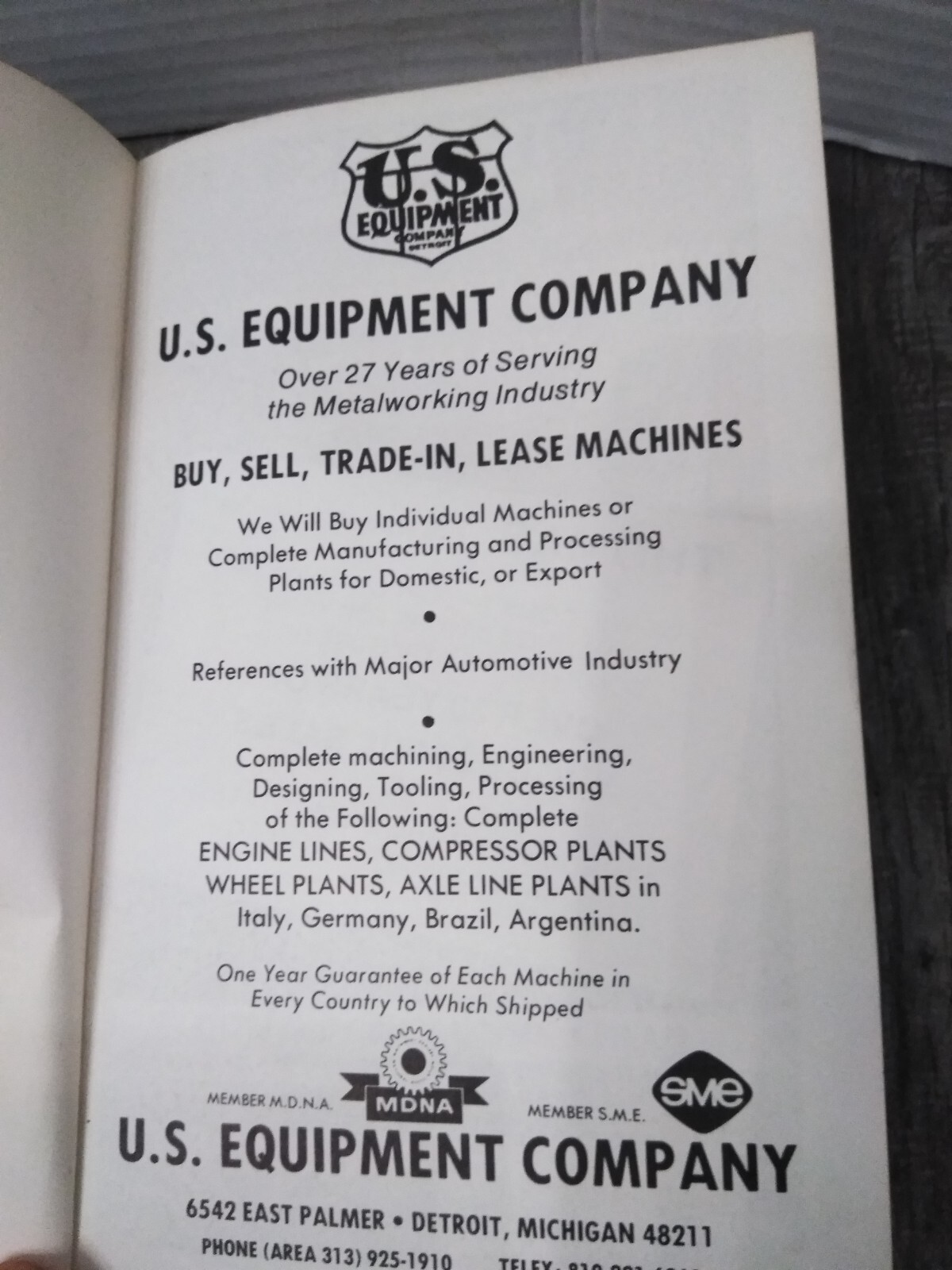 Serial Number Reference Book for Metalworking Machinery 5Tth Edition 1973/74