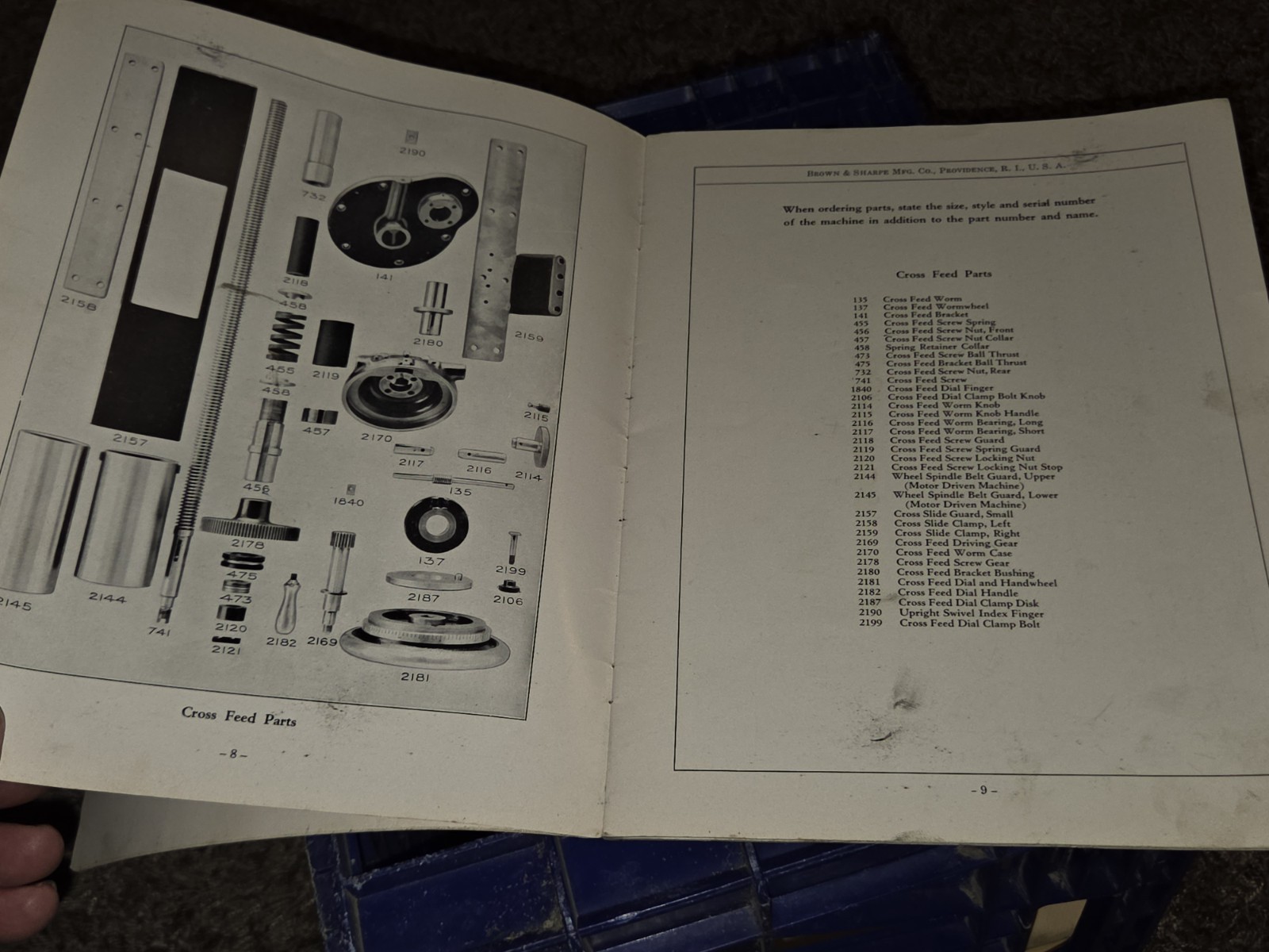 Brown & Sharpe #13 Universal & Tool Grinder Repair Parts Manual ORIGINAL BOOK