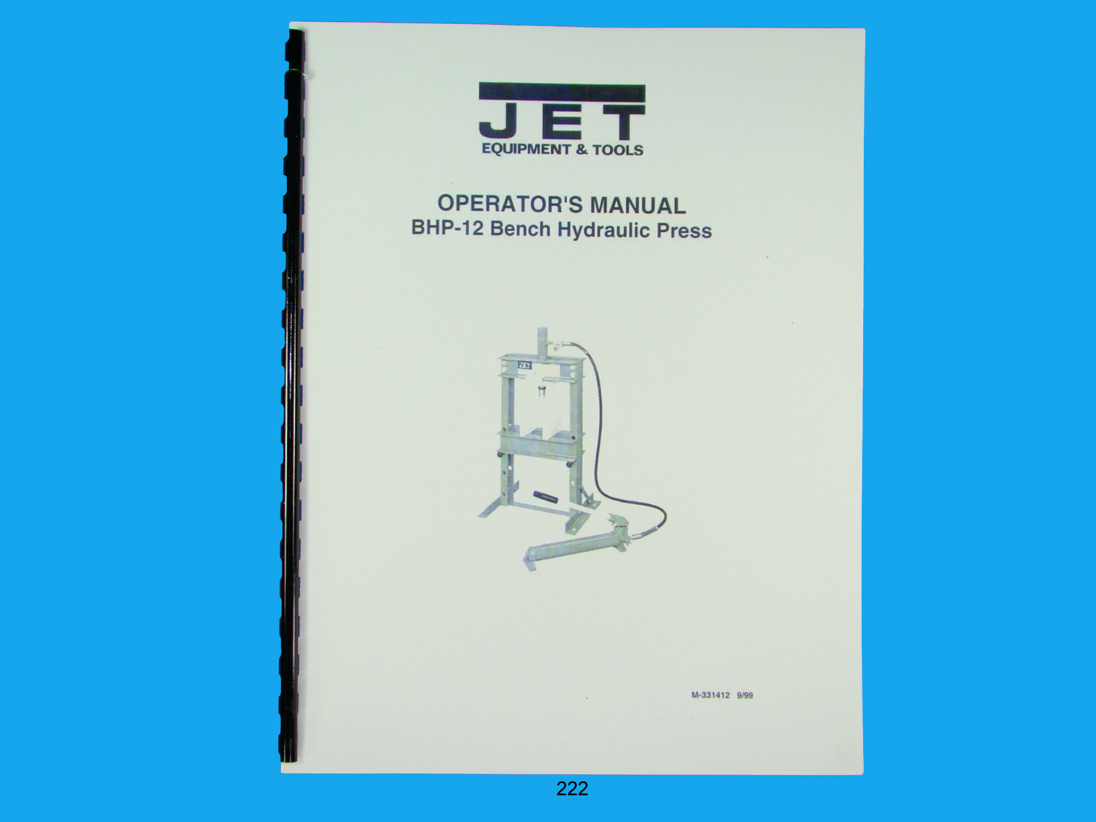 Jet BHP-12 Hydraulic Press Operators Manual *222