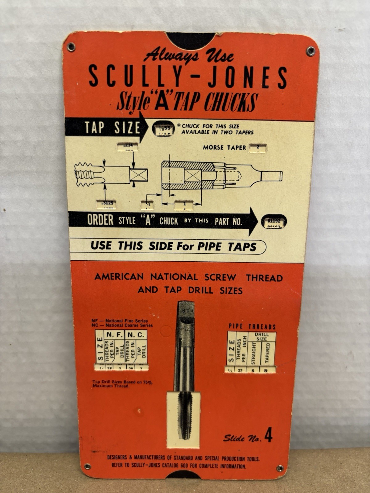Vintage Screw Selector Lot of 4 (1949-1965) HOLO-KROME/UNBRAKO/KENNAMETAL/SCULLY