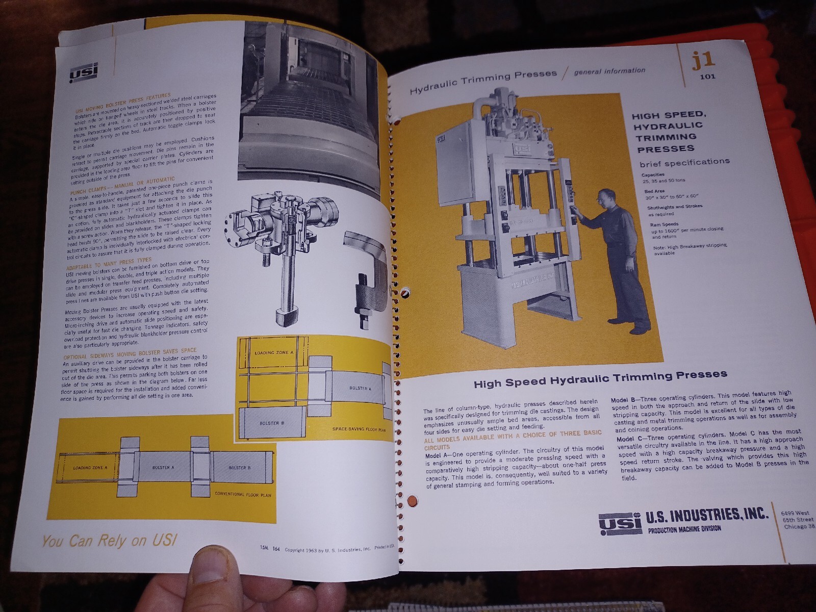 USI US Industries Inc GENERAL PRESS CATALOG BOOK A1 800 PRODUCTION MACHINE DIVIS