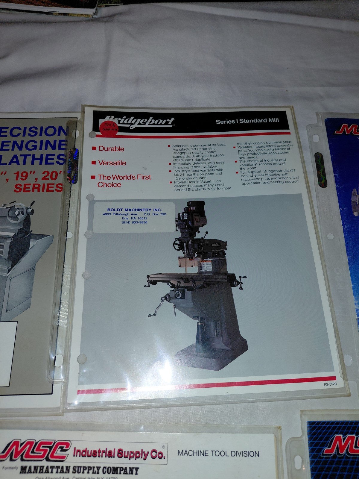 Lot Of 7 Various Machine Lathes And Machine Tool Brochures-CWT-MSC- Summit