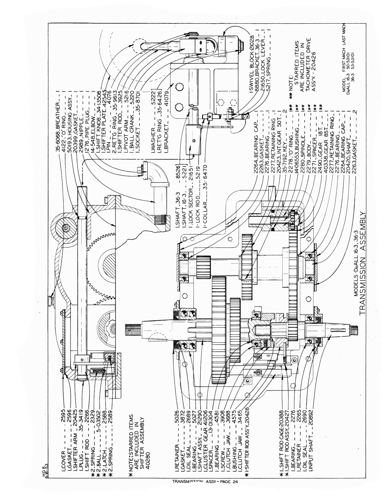 DoALL 16-3 Bandsaw Contour Machine Replacement Parts Manual #1432