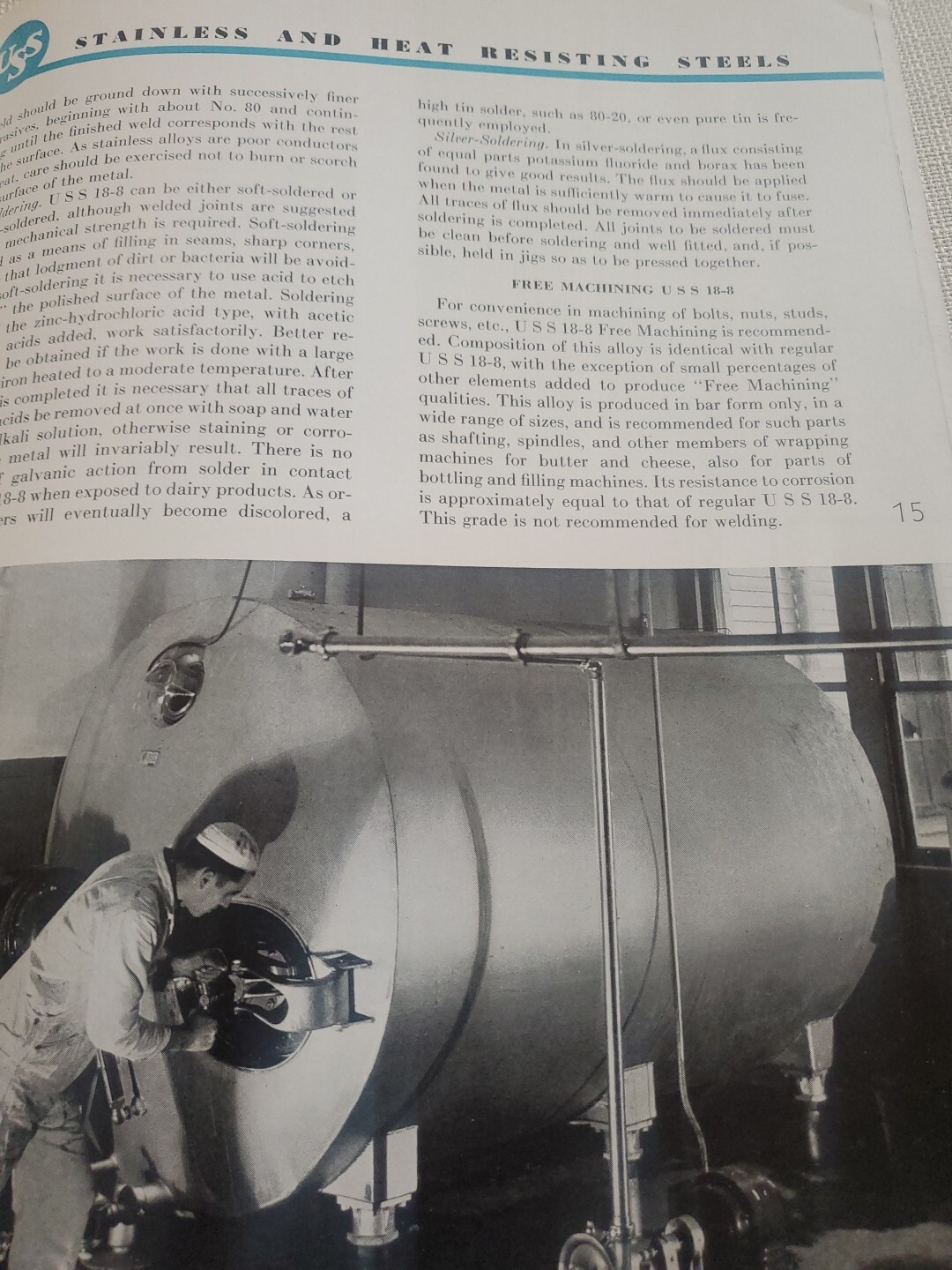 Food Handling advances with USS Stainless Steels Pittsburgh Pa Booklet O