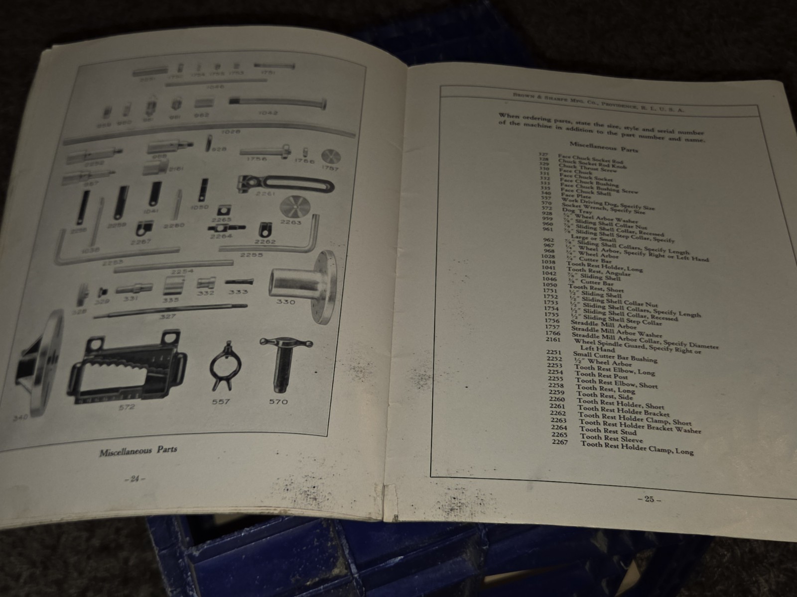 Brown & Sharpe #13 Universal & Tool Grinder Repair Parts Manual ORIGINAL BOOK