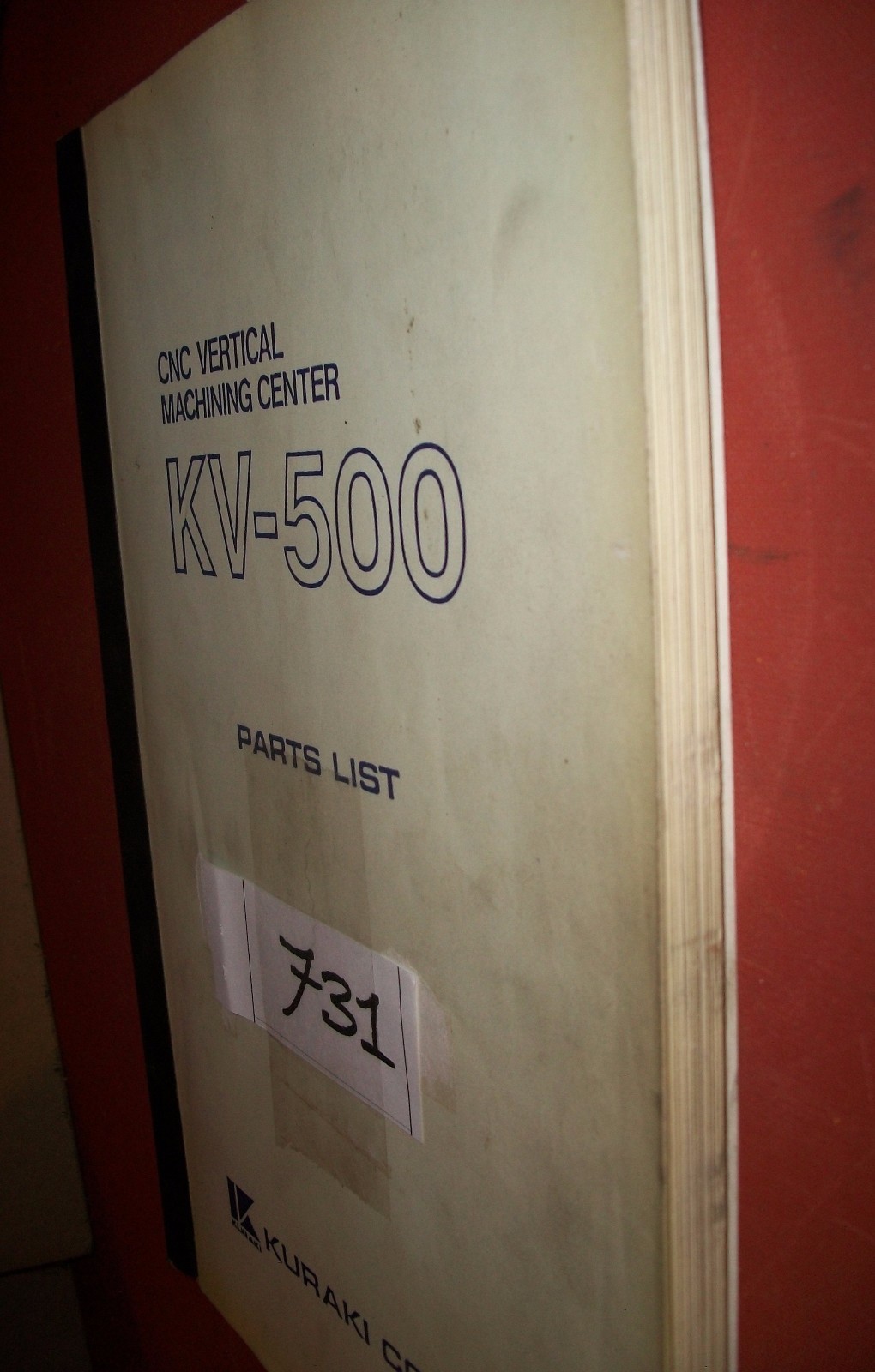 Machine Shop Tool Manual KV500 C & C Vertical Parts Manual