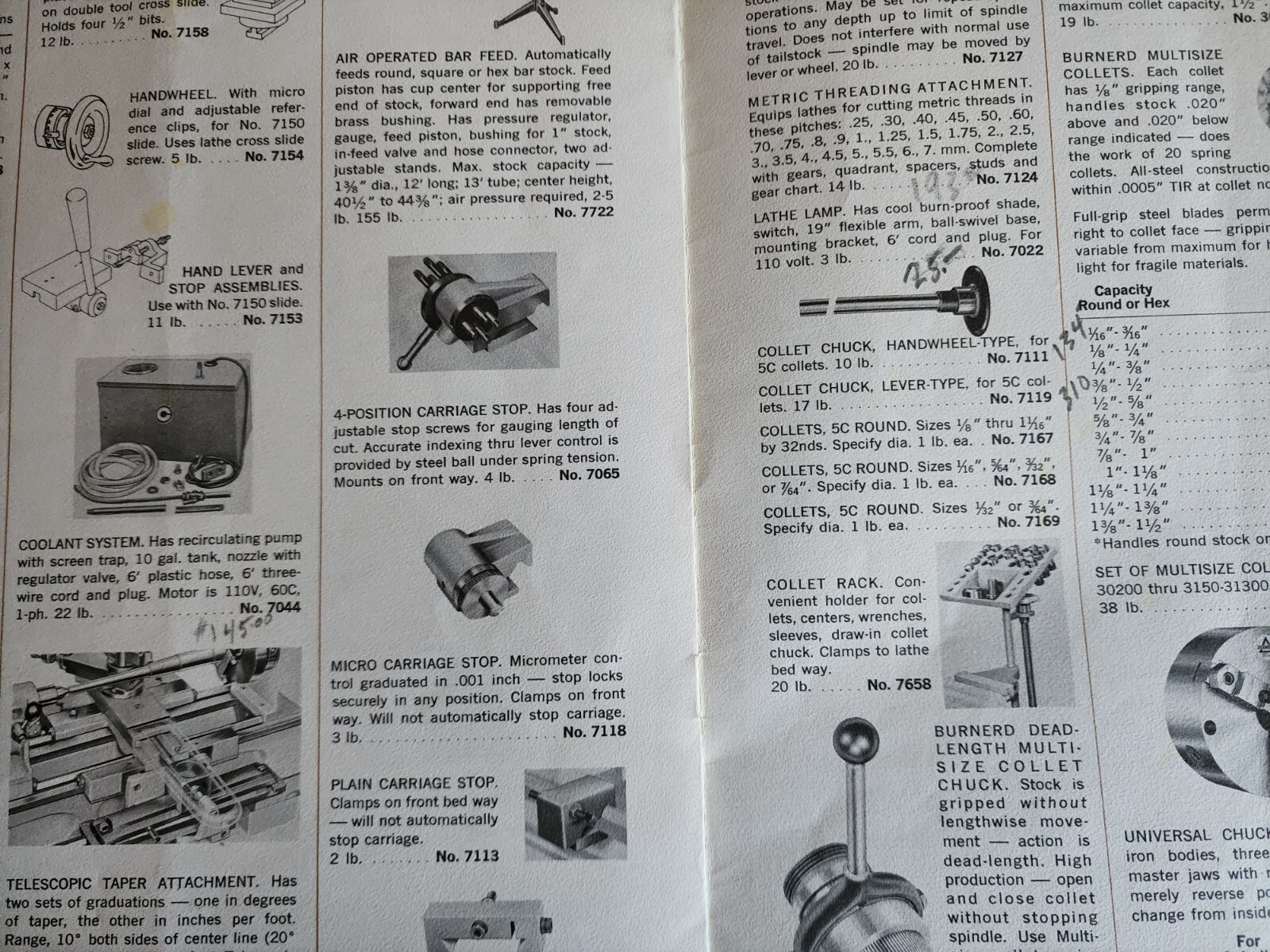 Vintage Original Clausing 12″ Precision Lathe Sales Manual FREE SHIPPING IN USA