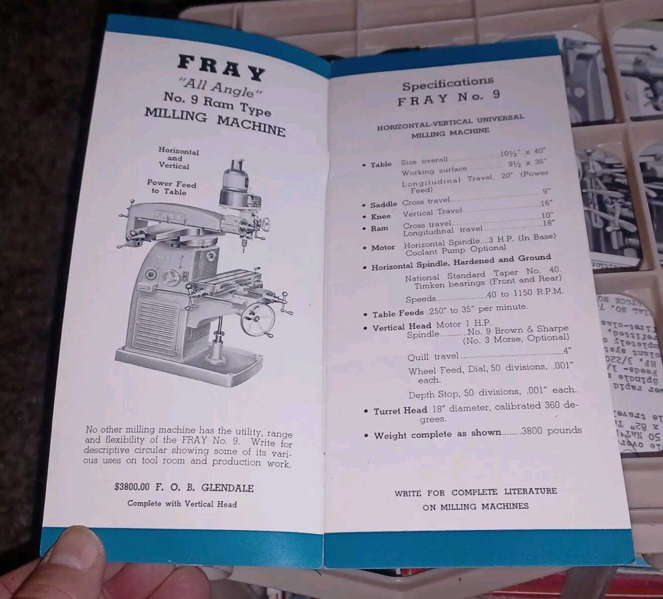 FRAY MACHINE TOOL COMPANY PRODUCTS PRICE LIST NO 15 CATALOG BOOK Milling & More