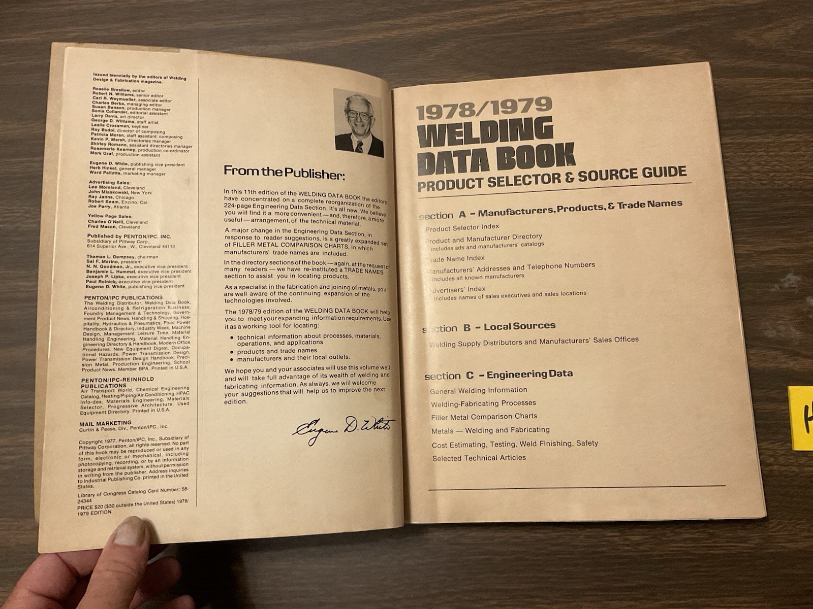 Vintage Welding Data Book Product Selector & Source Guide 1978 / 1979, PB, H3