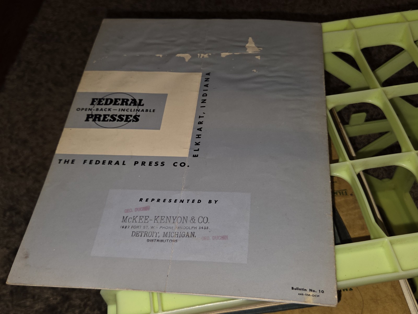 FEDERAL PRESS COMPANY Open Back Dial Feed SALES CATALOG BOOK Machinist Tool VTG