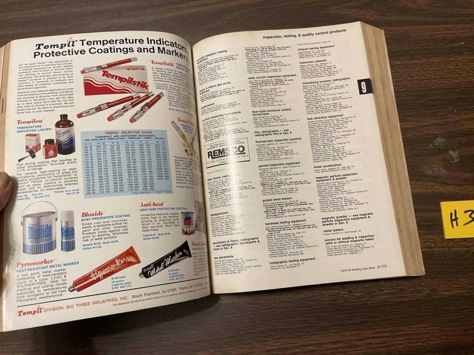Vintage Welding Data Book Product Selector & Source Guide 1978 / 1979, PB, H3