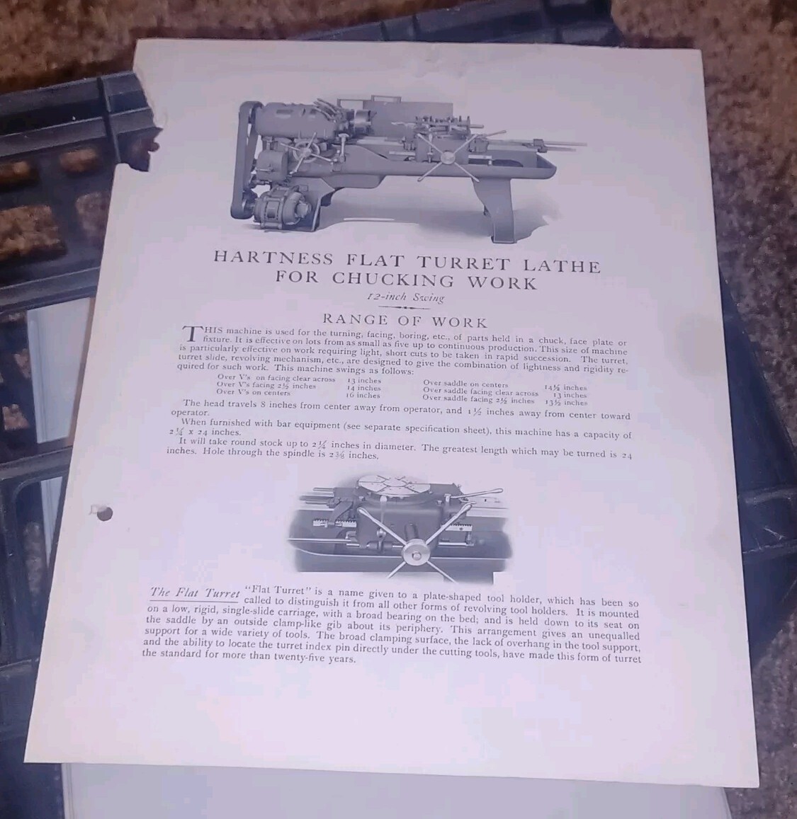 Jones & Lamson Machine J&L Harrness Flat Turret Chucking Work Lathe catalog TOOL