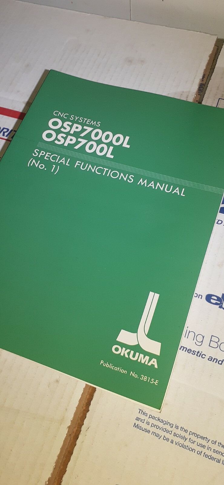 OKUMA OSP7000L OSP700L SPECIAL FUNCTIONS MANUAL (No. 1) 3815-E FastShipping