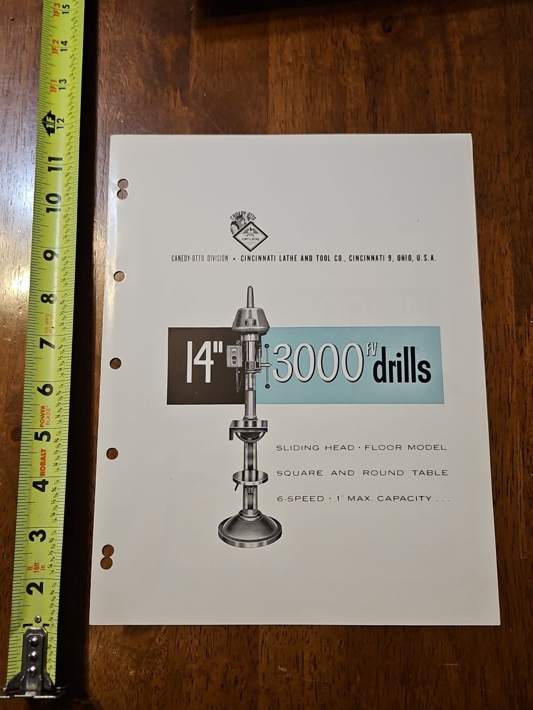 CANEDY OTTO 14″ 3000 FV DRILLS CATALOG CINCINNATI LATHE MACHINE