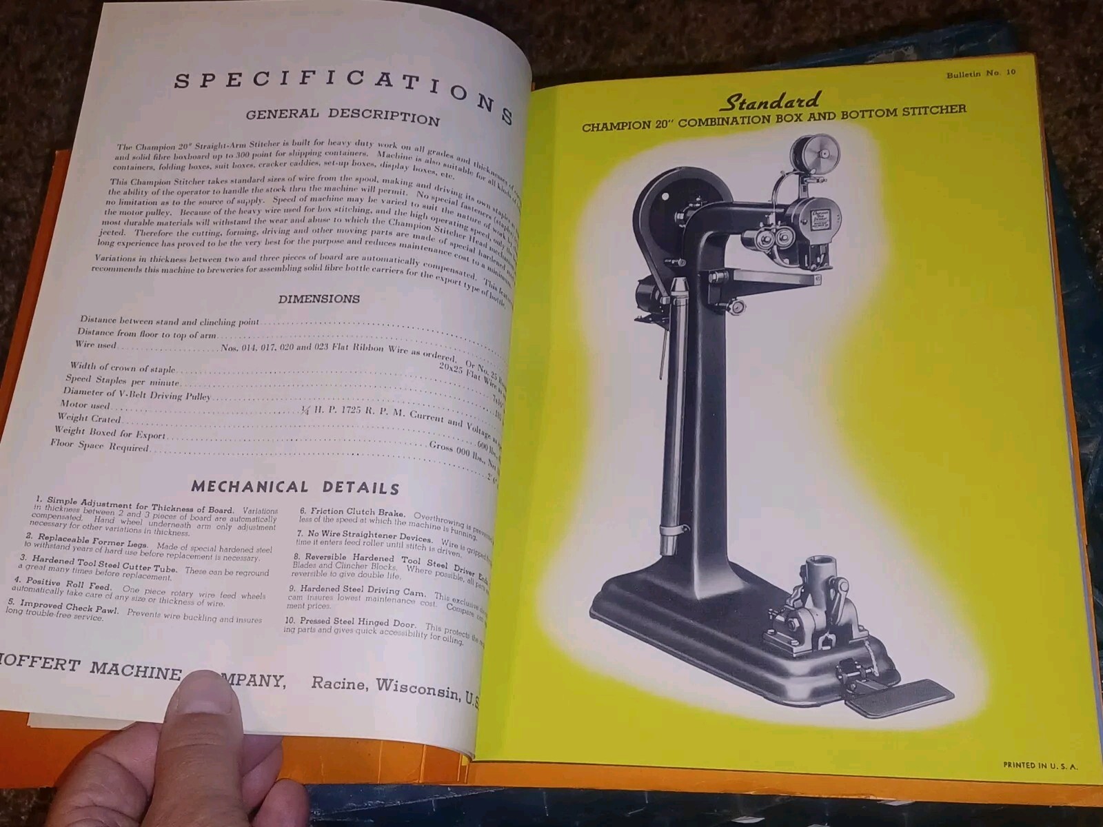 1946 CHAMPION WIRE STITCHERS HIGH PRODUCTION MACHINES FLYER LOT CATALOG BOOK VTG