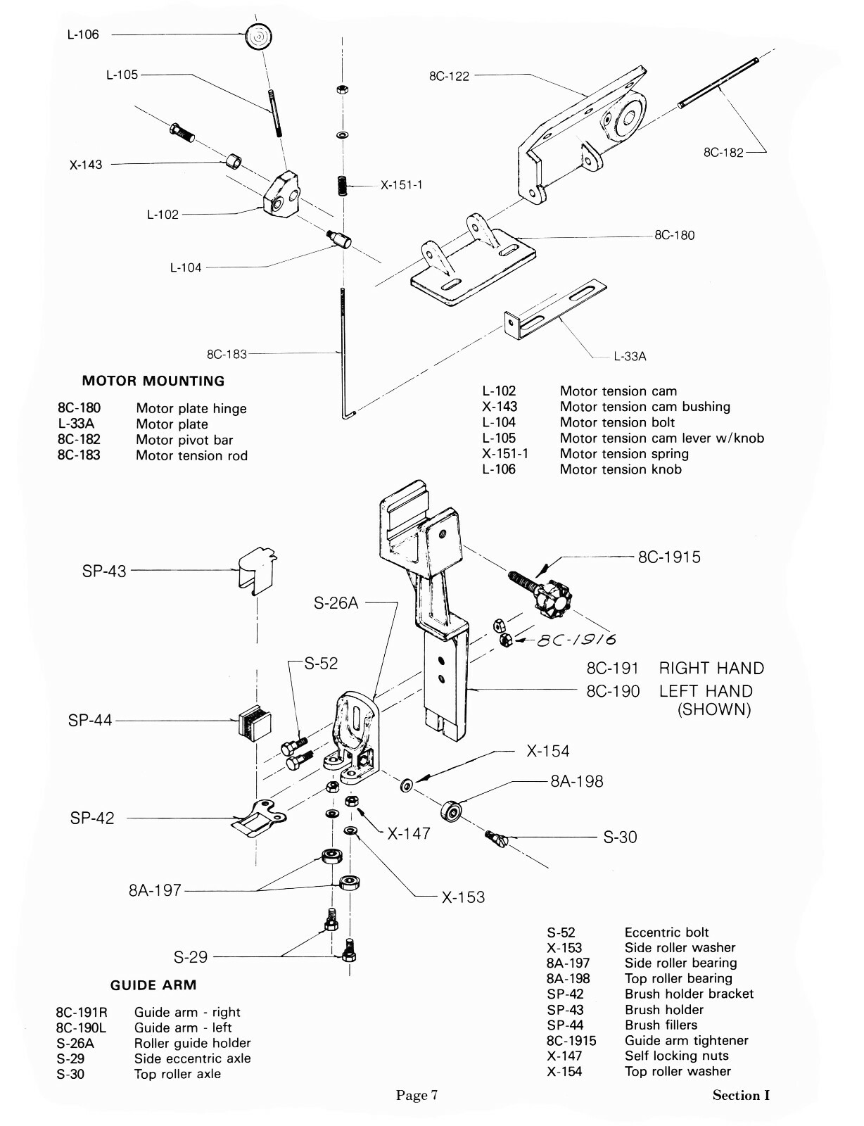 Kalamazoo Horiz Bandsaw Models 8C, 816, & 824 Service & Parts List Manual #610