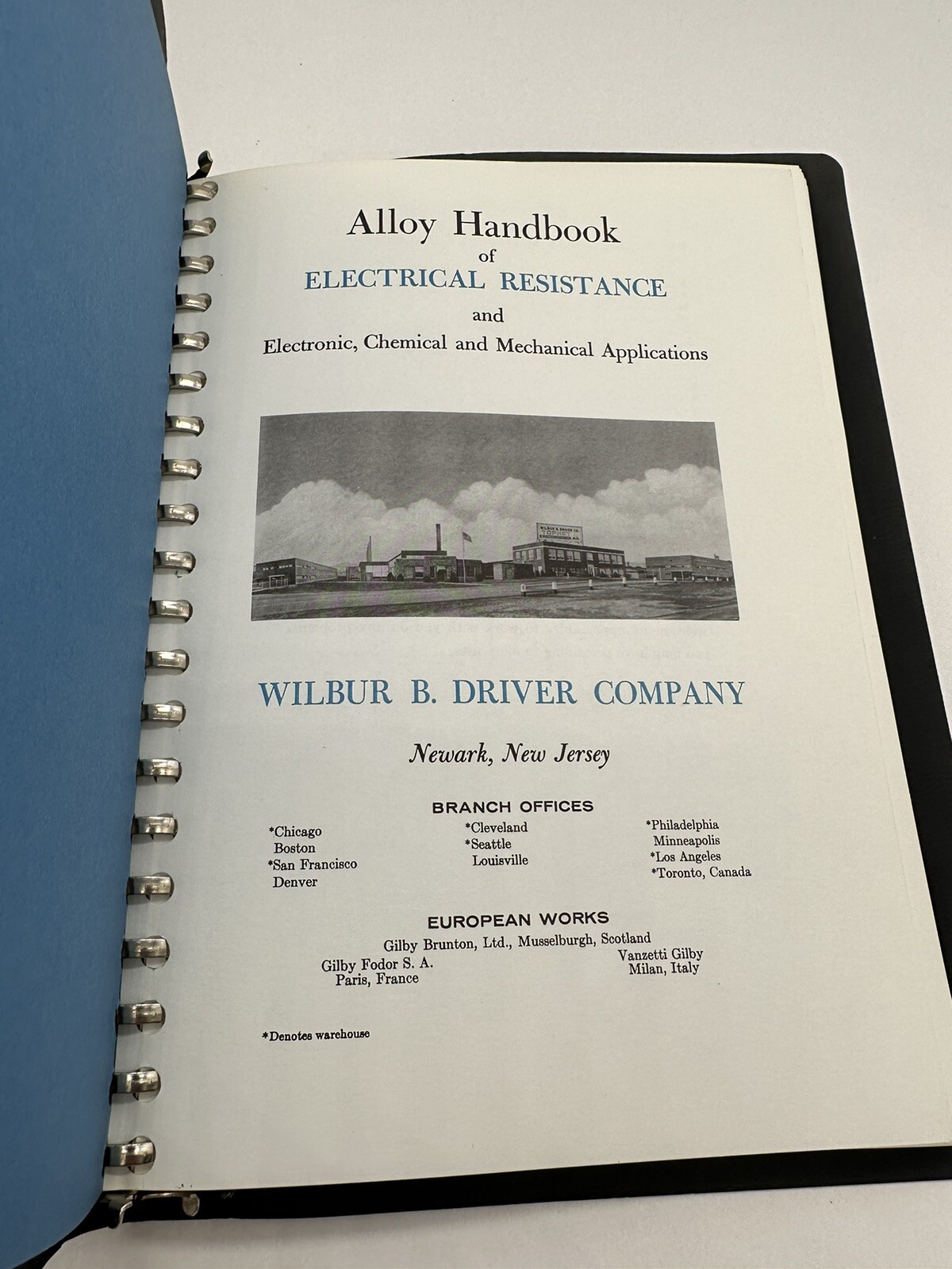 Vintage 1960s Wilbur B. Driver Newark NJ Alloy Handbook Employee Mfg Electrical