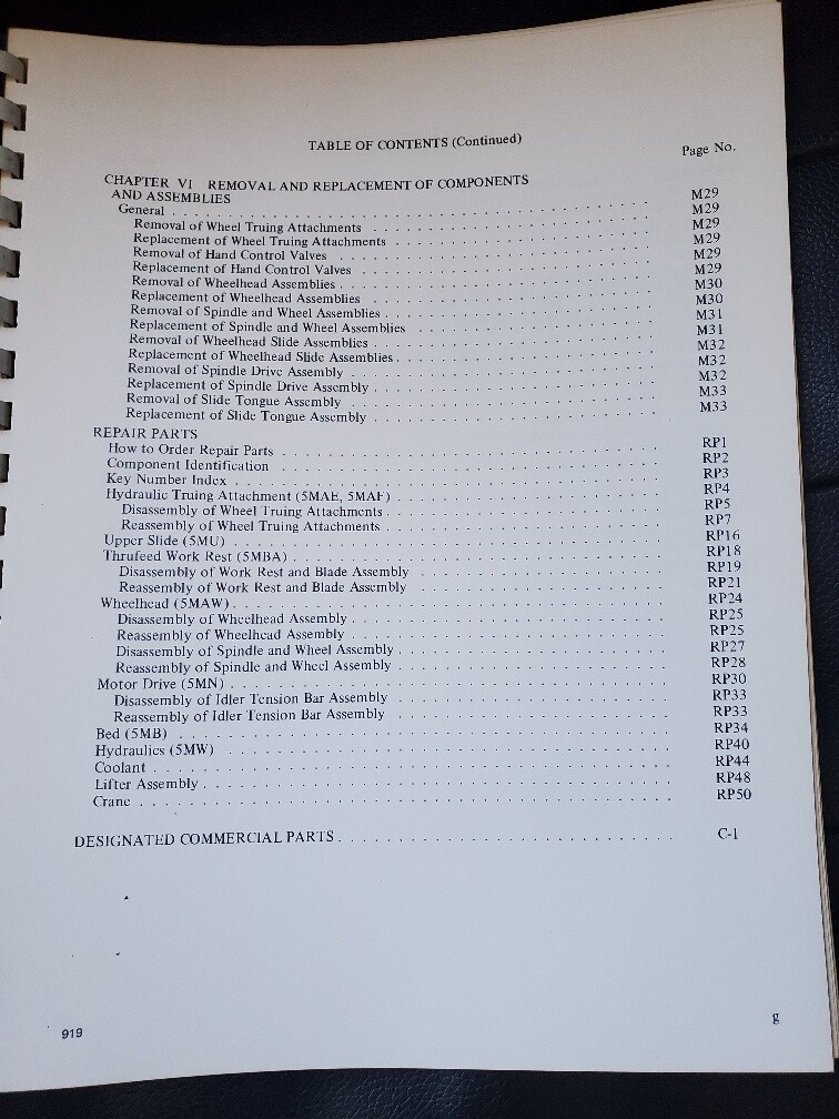 1974 Cincinnati Centerless Lapping Machine Service Manual and Parts List Catalog