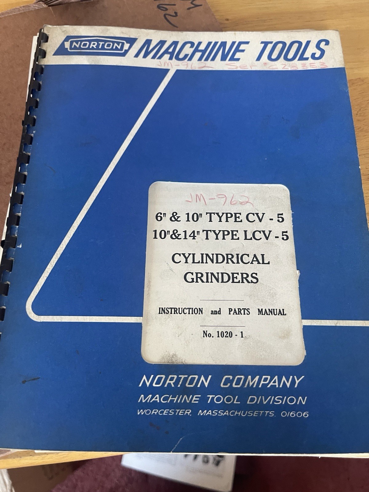 Norton Machine Tools Instruction and Parts Manual Cylindrical Grinders