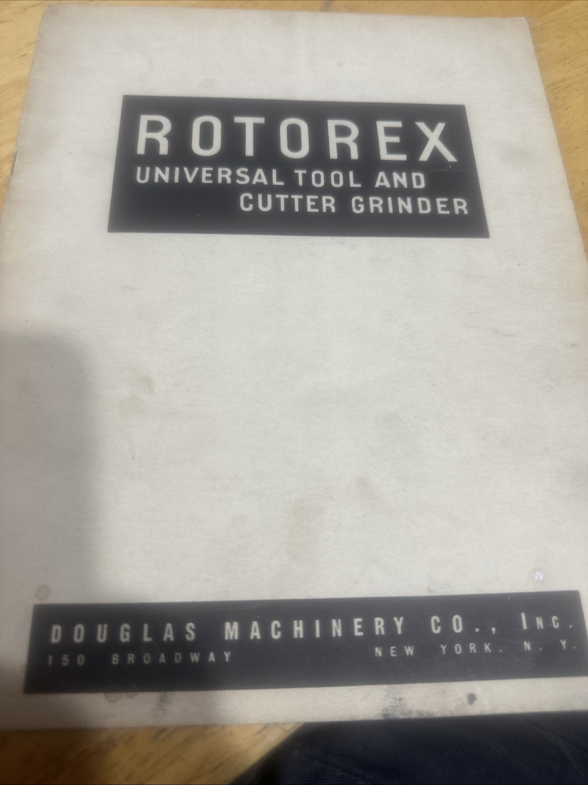 Rotorex Universal Tool And Cutting Grinder Manual