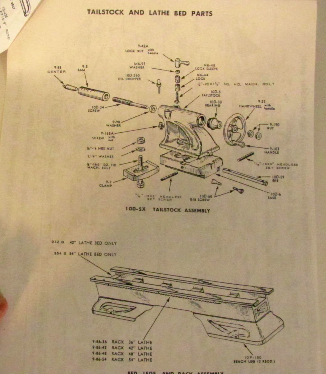 PARTS LIST FOR 10″- F SERIES ATLAS LATHES, ATLAS PRESS CO. BULLETIN JUNE 1966