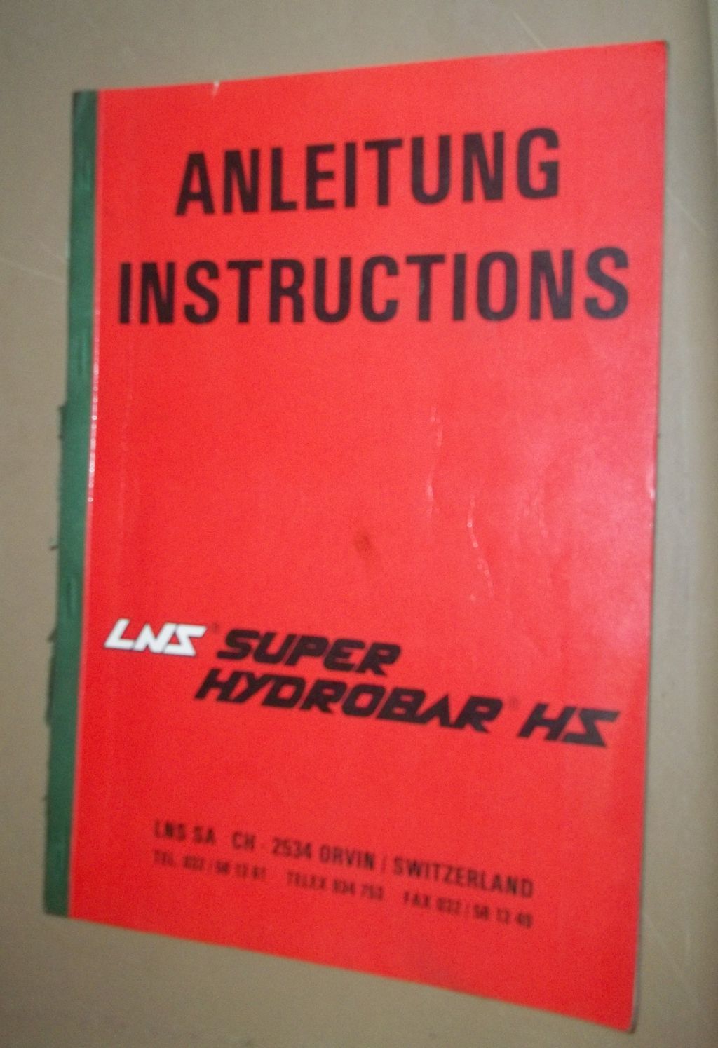 Anleitung Instructions LNS Super Hydrobar HS Manual