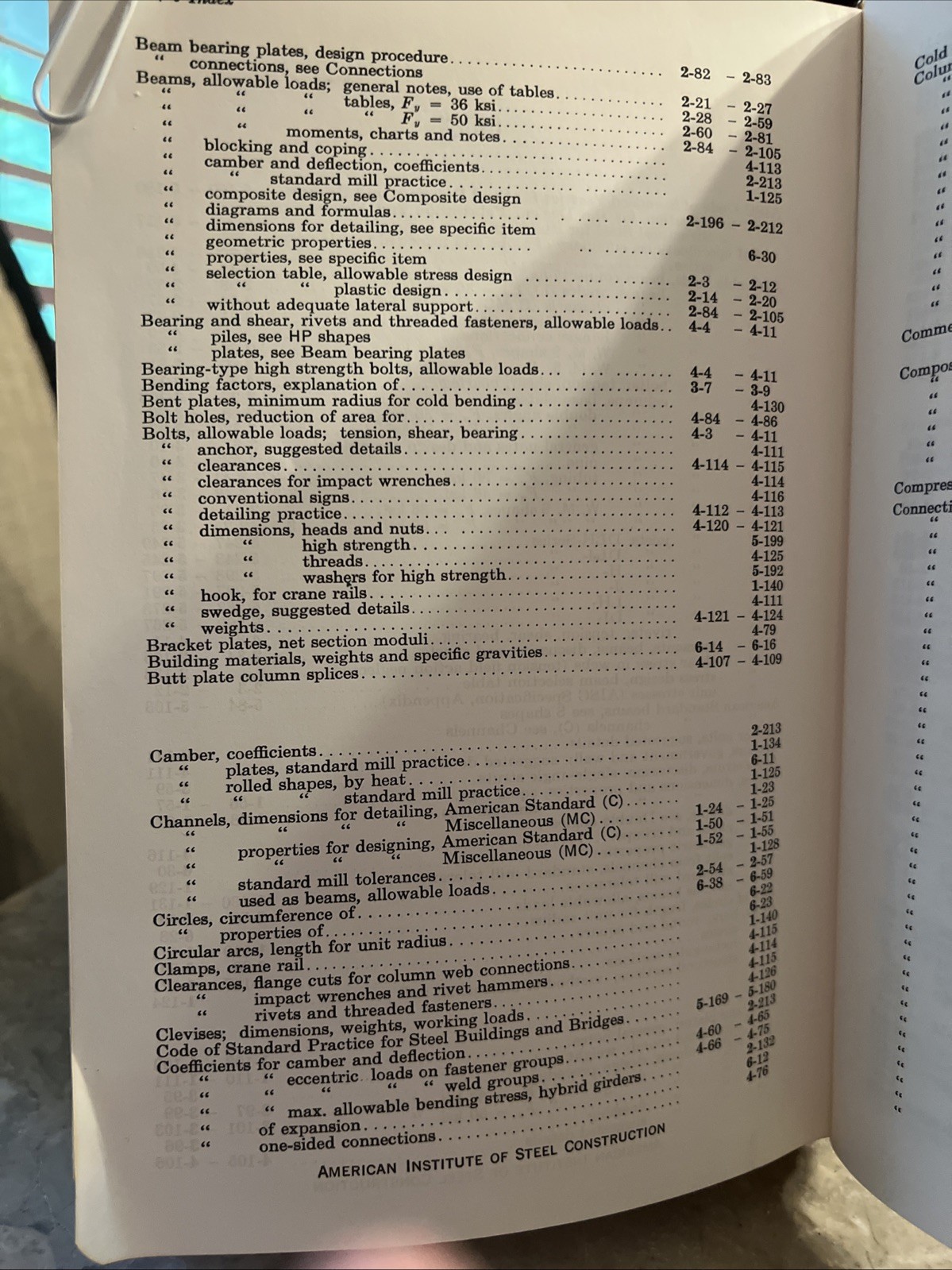 AISC 7th Edition “Manual Of Steel Construction” Copyright 1970