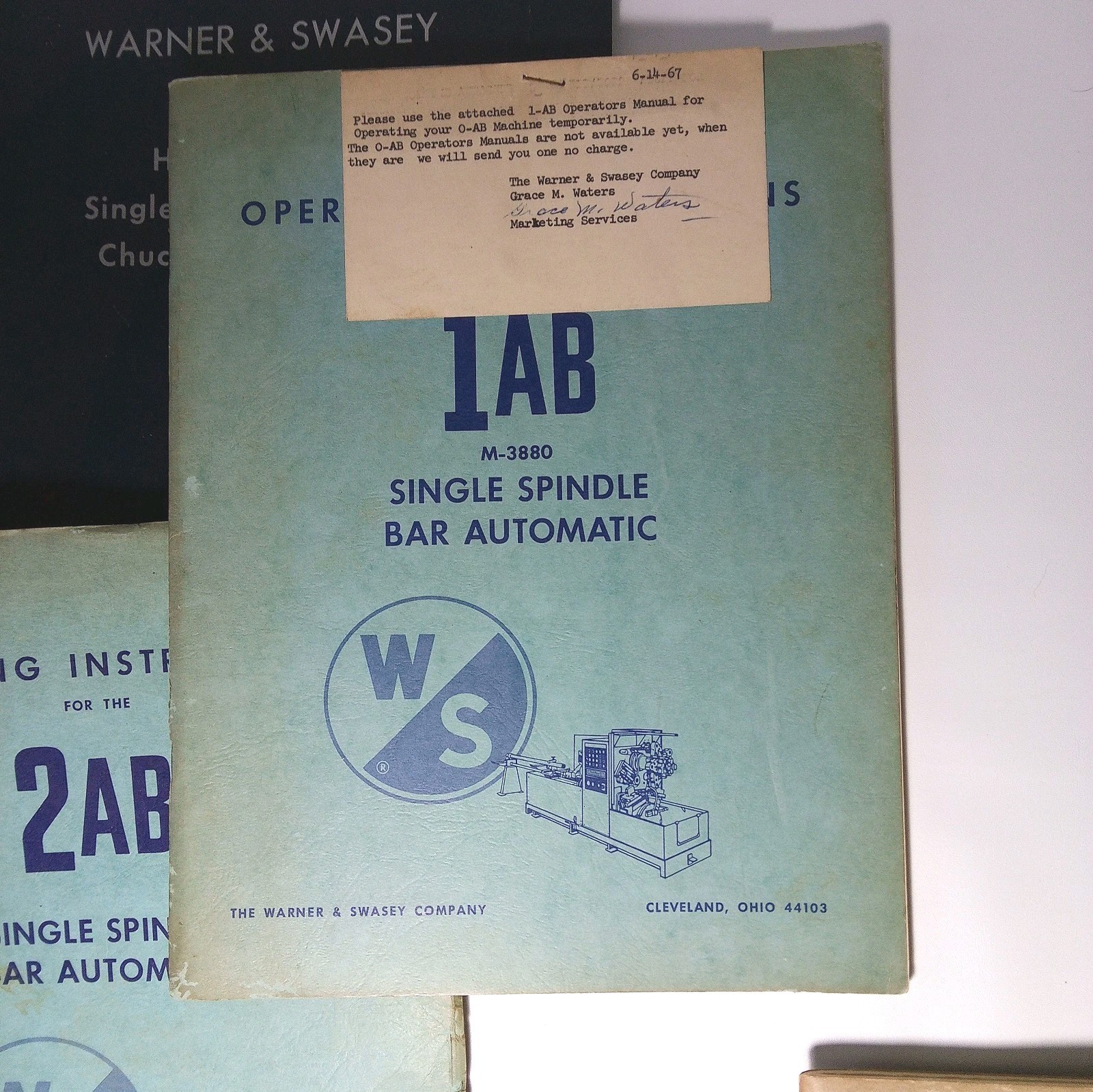1960’s Warner & Swasey Ohio Manual Handbook Lot of 7 + Starrett Catalog #27 and