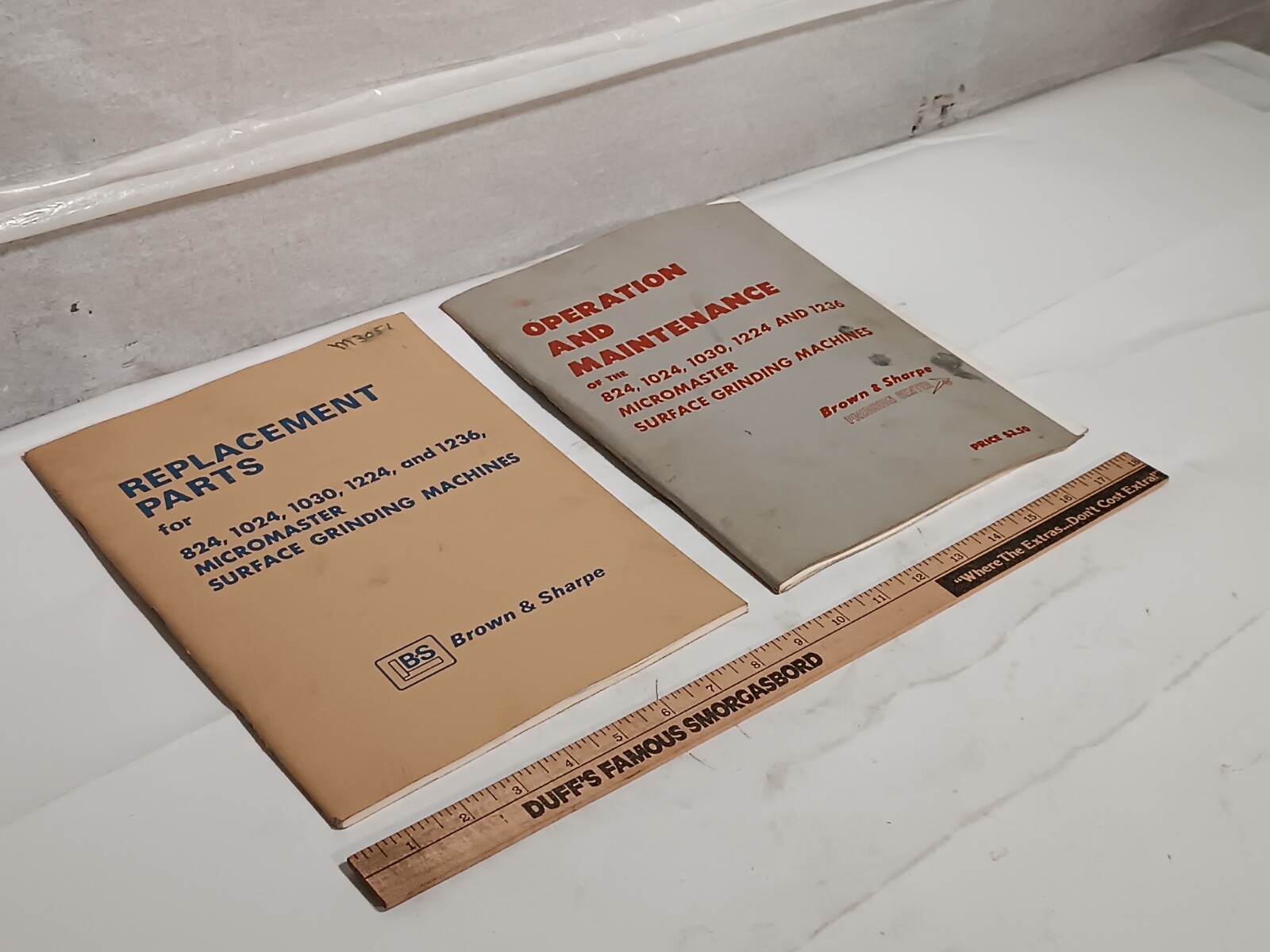Brown & Sharpe Micromaster 824 1024 1030 1224 & 1236 Surface Grinder Manuals