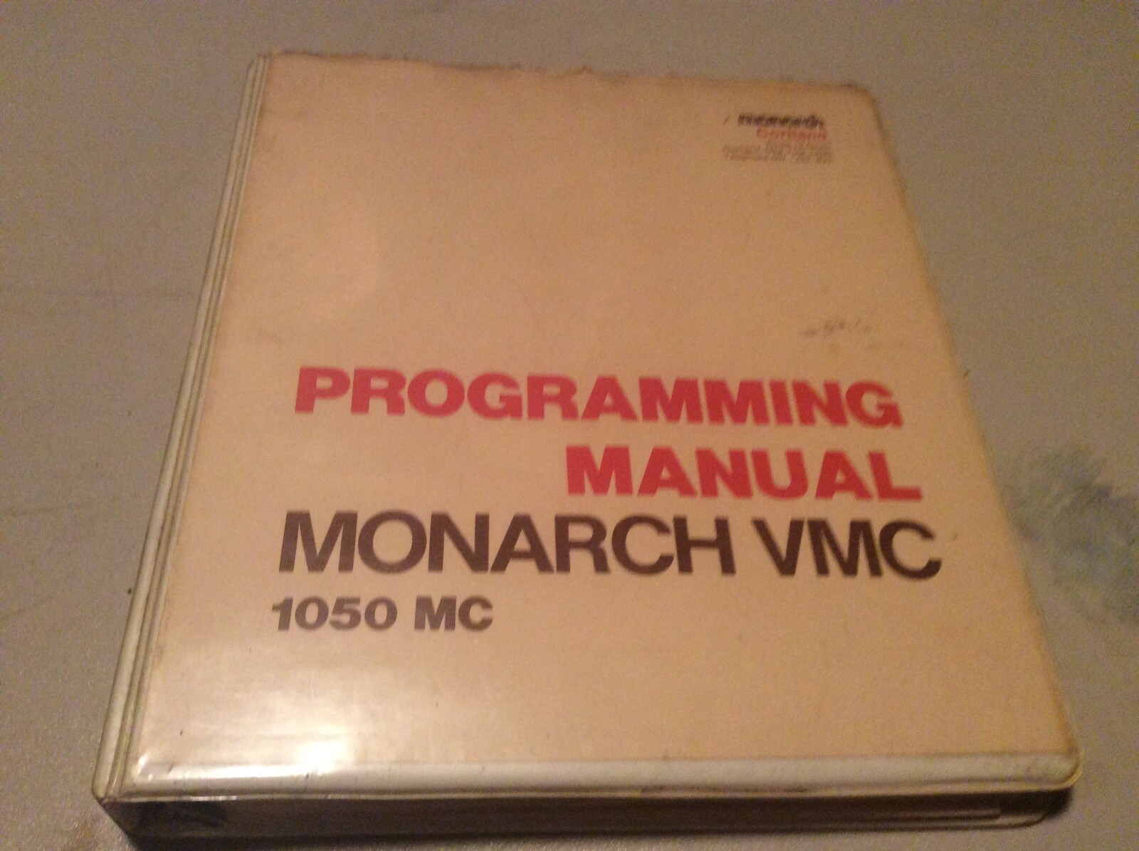 Monarch VMC 1050 MC Vertical Machining Center Programming Manual, Used