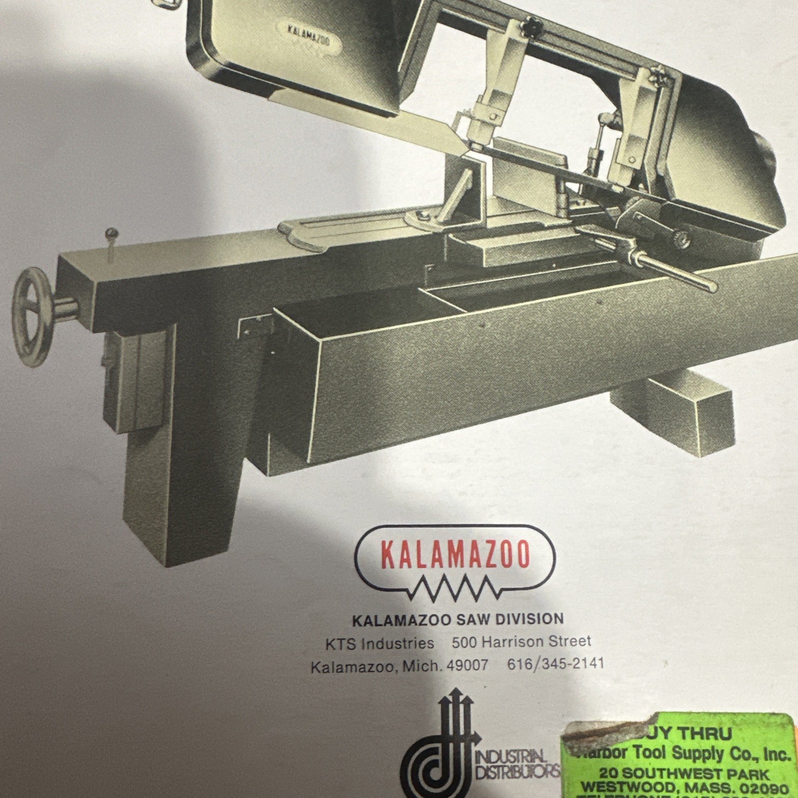 Kalamazoo Horizontal Bandsaw Machines Model 7A Manual