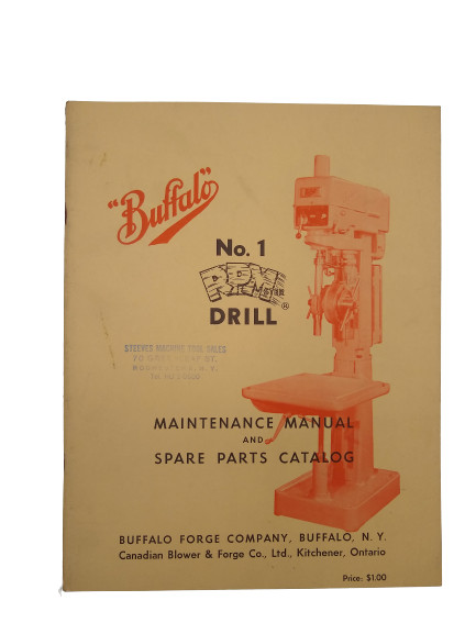Buffalo Forge Company- No. 1 RPMSTER Drill Maintenance Manual