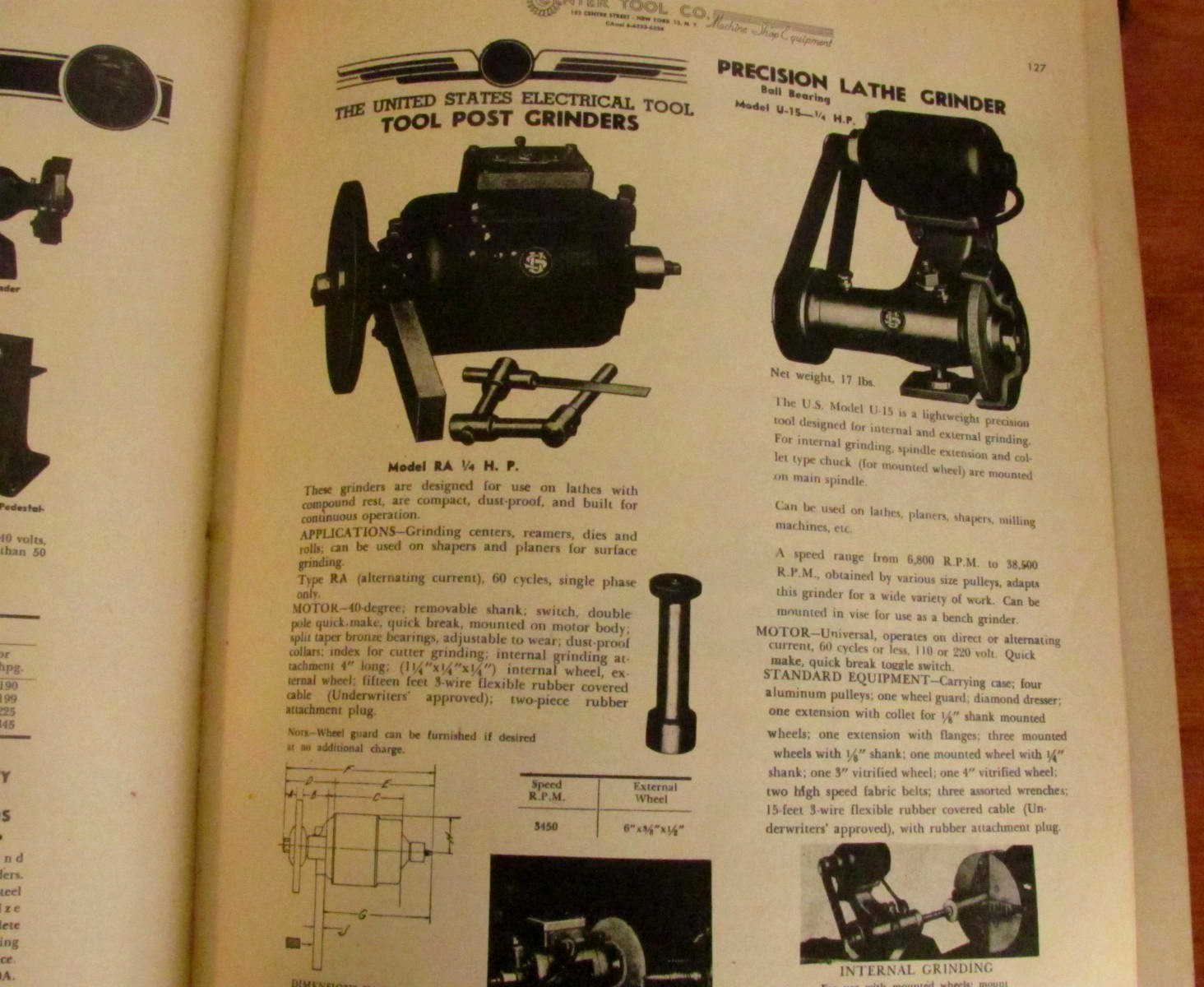 CENTER TOOL CO., MACHINE SHOP EQUIPMENT CATALOGUE