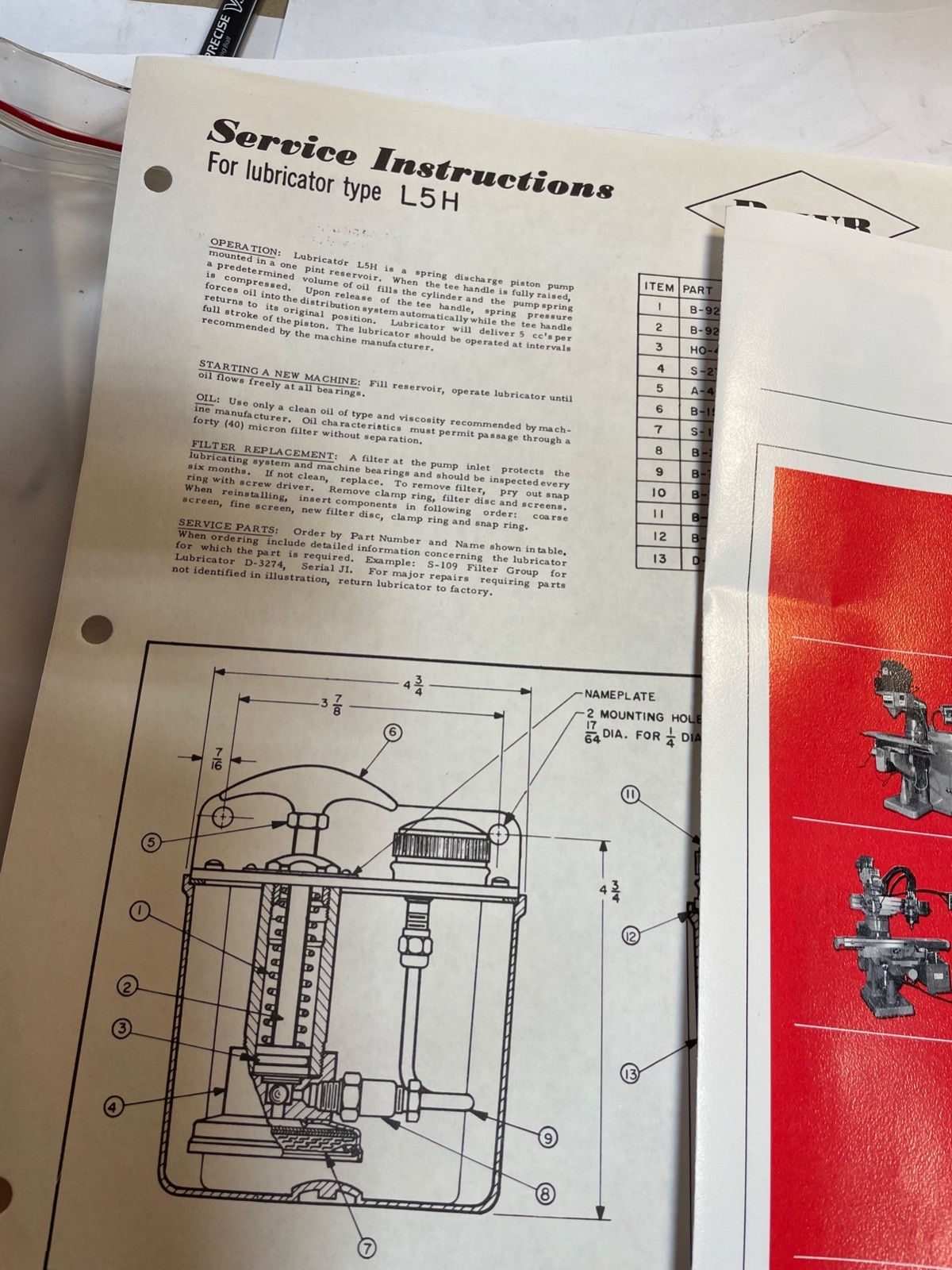 Bridgeport Series 1 Milling Machine Manual M-105 1991 New Old Stock Original