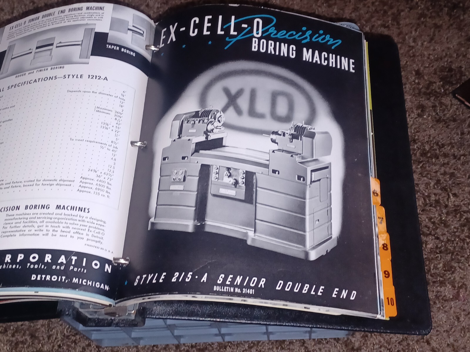 Ex-Cell-O Corporation MACHINE TOOLS Sales Binder Catalog Lot XLO Boring Grinders