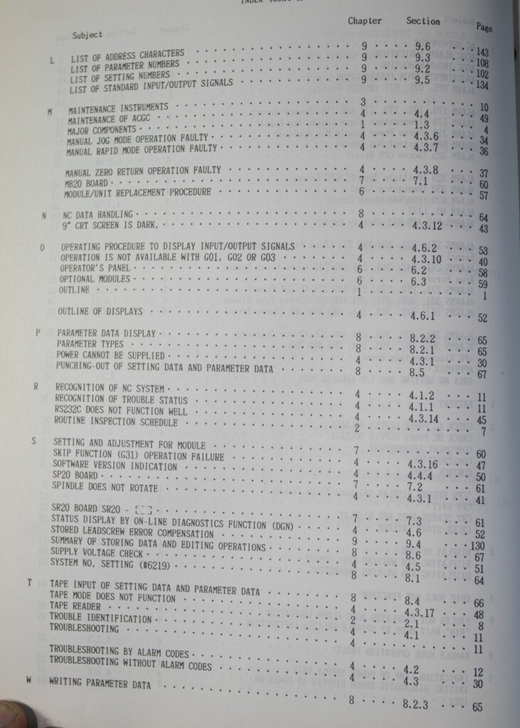 Yasnac MX3 CNC Operations and Programing Manual 143 pages 1994