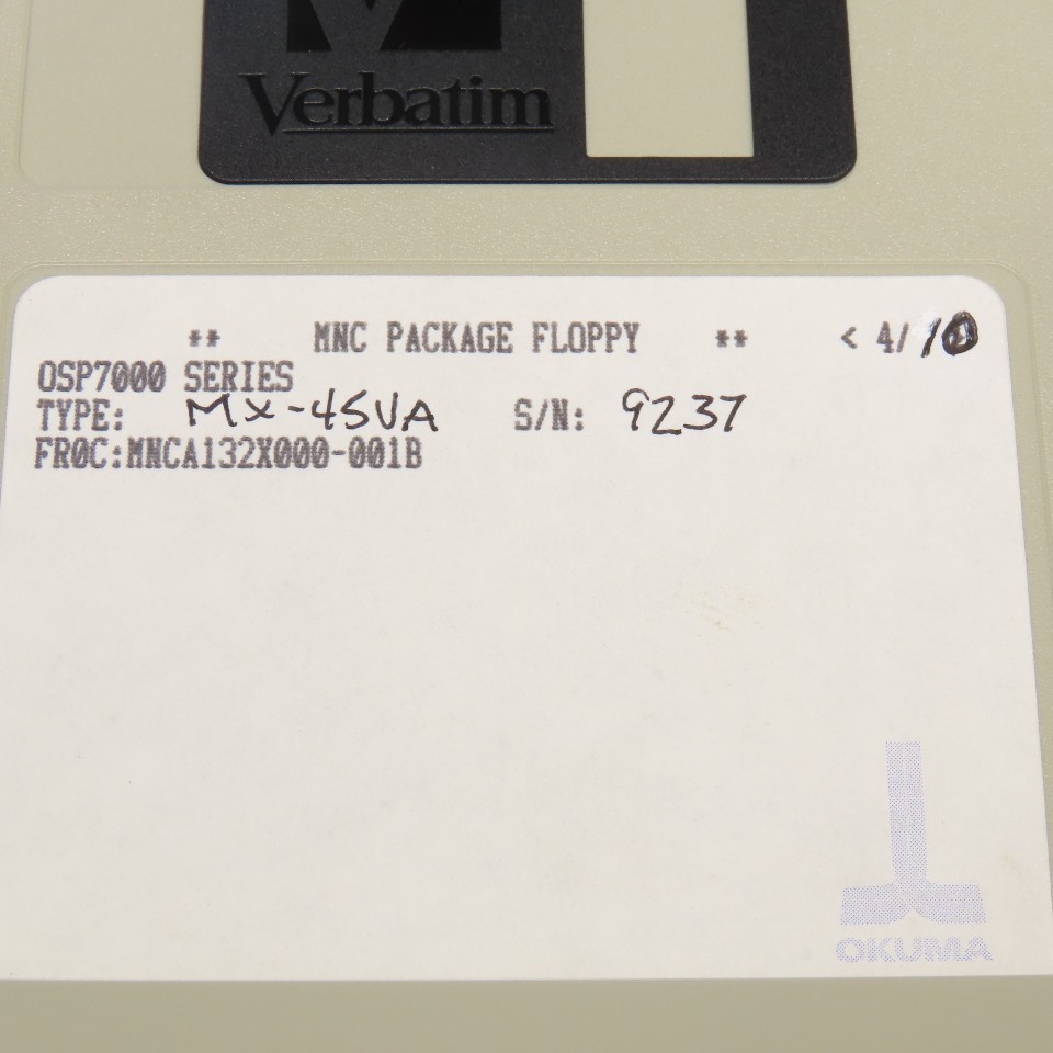 Okuma MX-45VA OSP700M Programming Software 10 Diskette Library