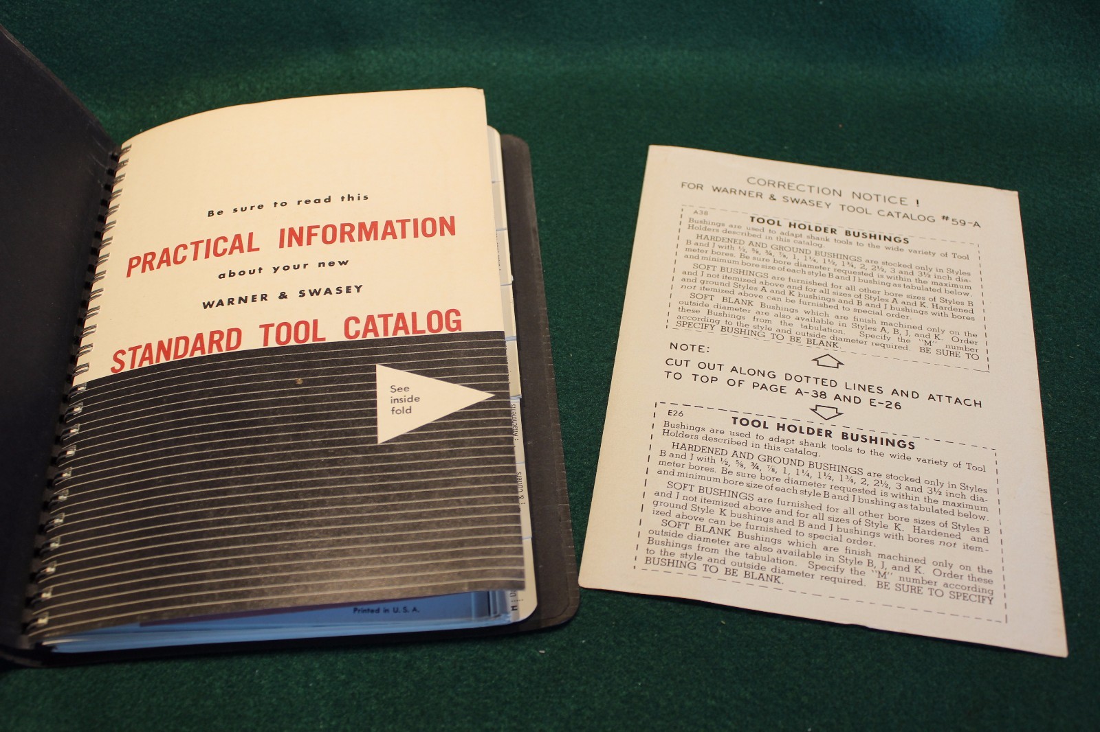 WARNER & SWASEY N59A Tool Manual 1st. edition NMint – FREE USA Shipping
