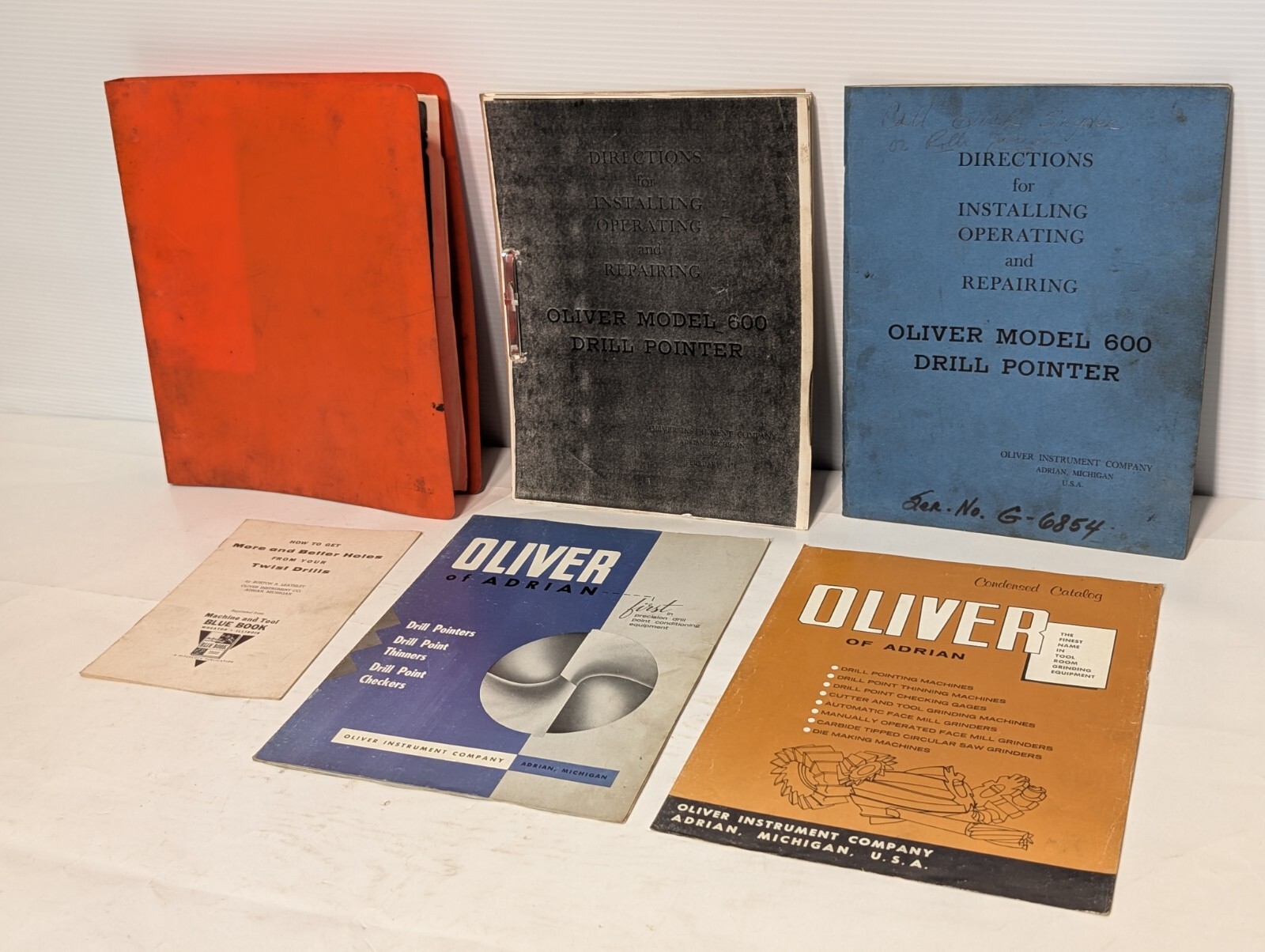 Lot of 6 Oliver of Adrian Manuals  Catalogs, Varying Types As Pictured