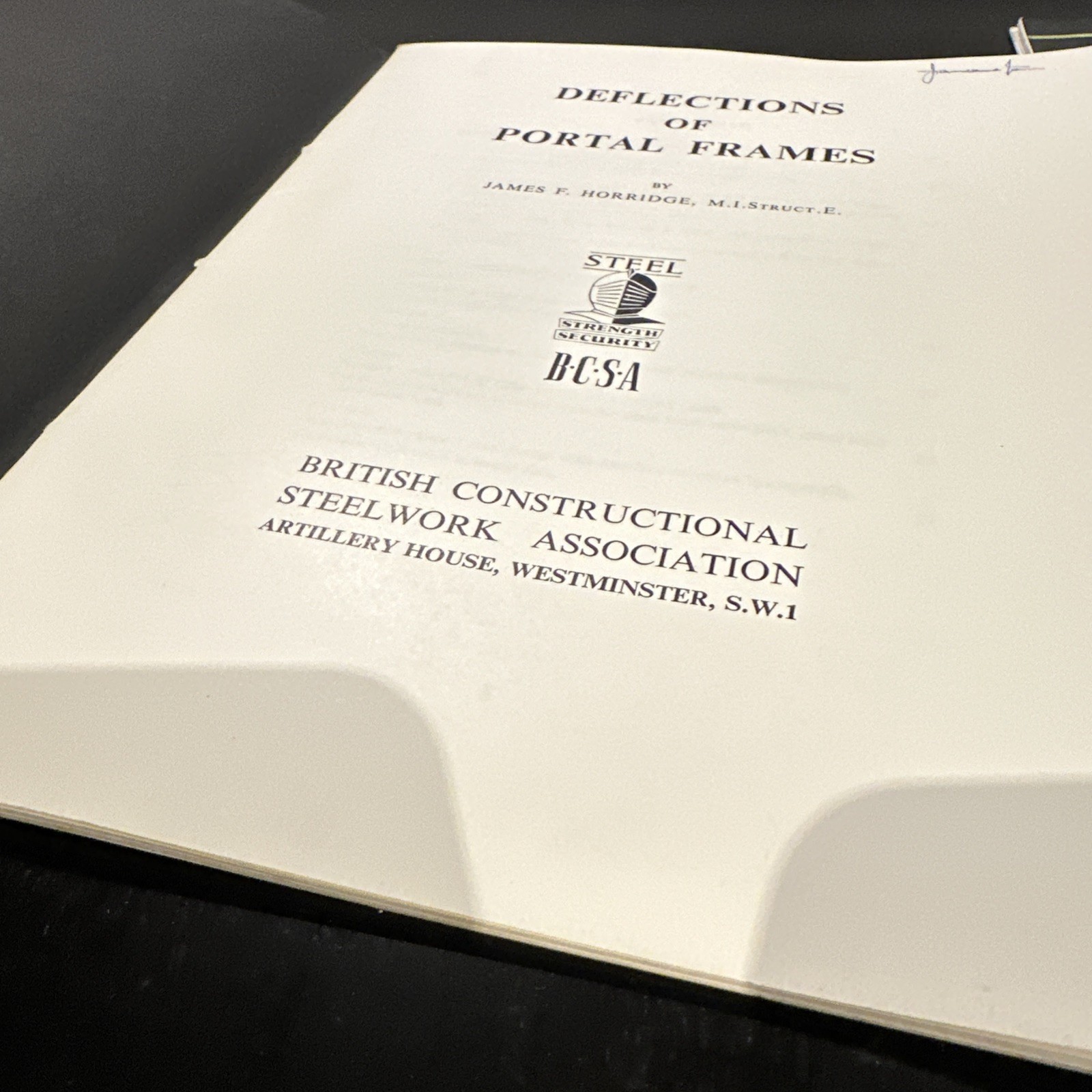 BCSA Steel Technical Guides 1960s English Origin Frames