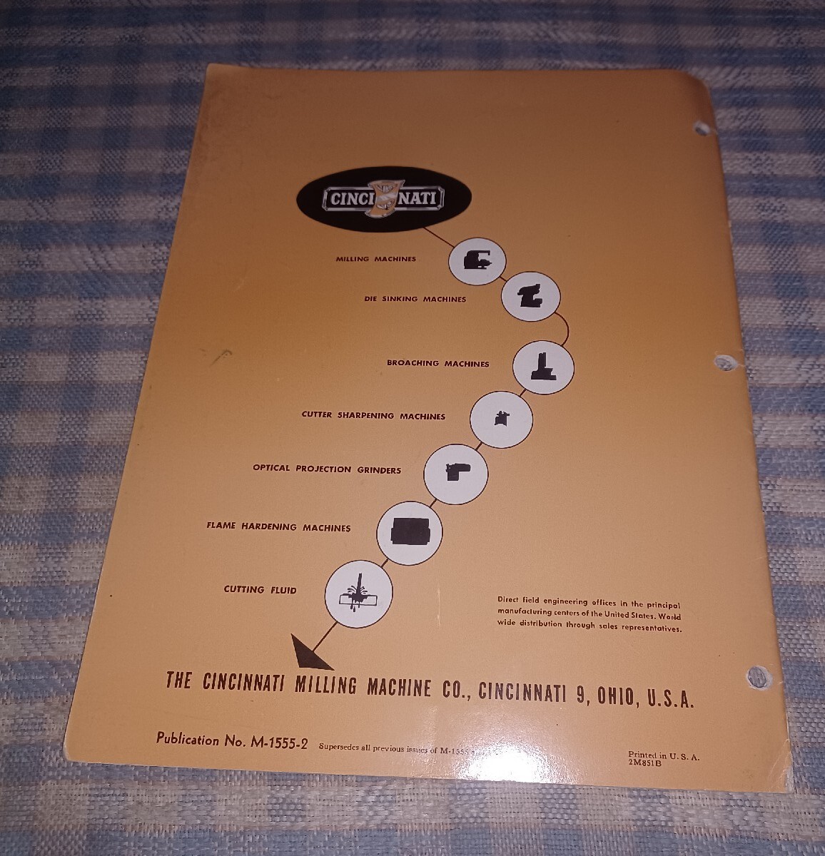 1947 Cincinnati No 1-12 18 Automatic Milling Machine Sales Book Catalog M-1555-2