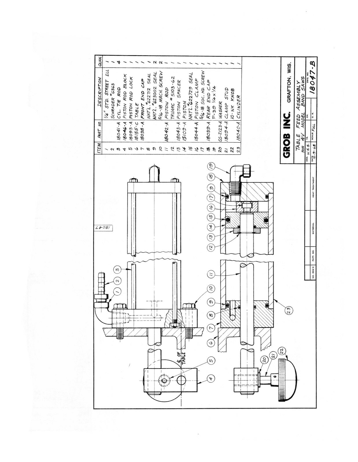 Grob 4V-18 Bandsaw & RWA, RWB Blade Welder Operator & Parts List Manual #579