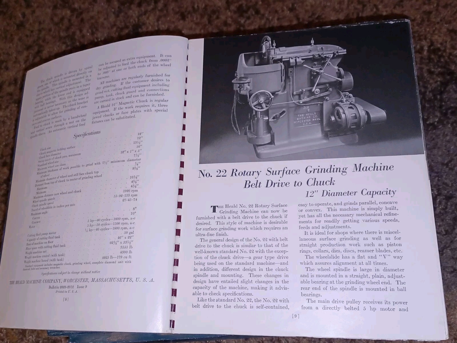HEALD COMPANY Precision GRINDING BORING Borizing MACHINES CATALOG BOOK Issue 13