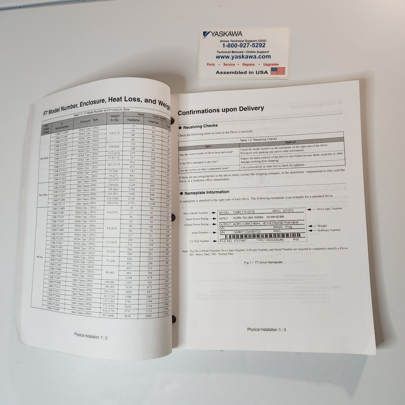 Yaskawa F7 Drive User Manual Model CIMR-F7U Document TM. F7.01
